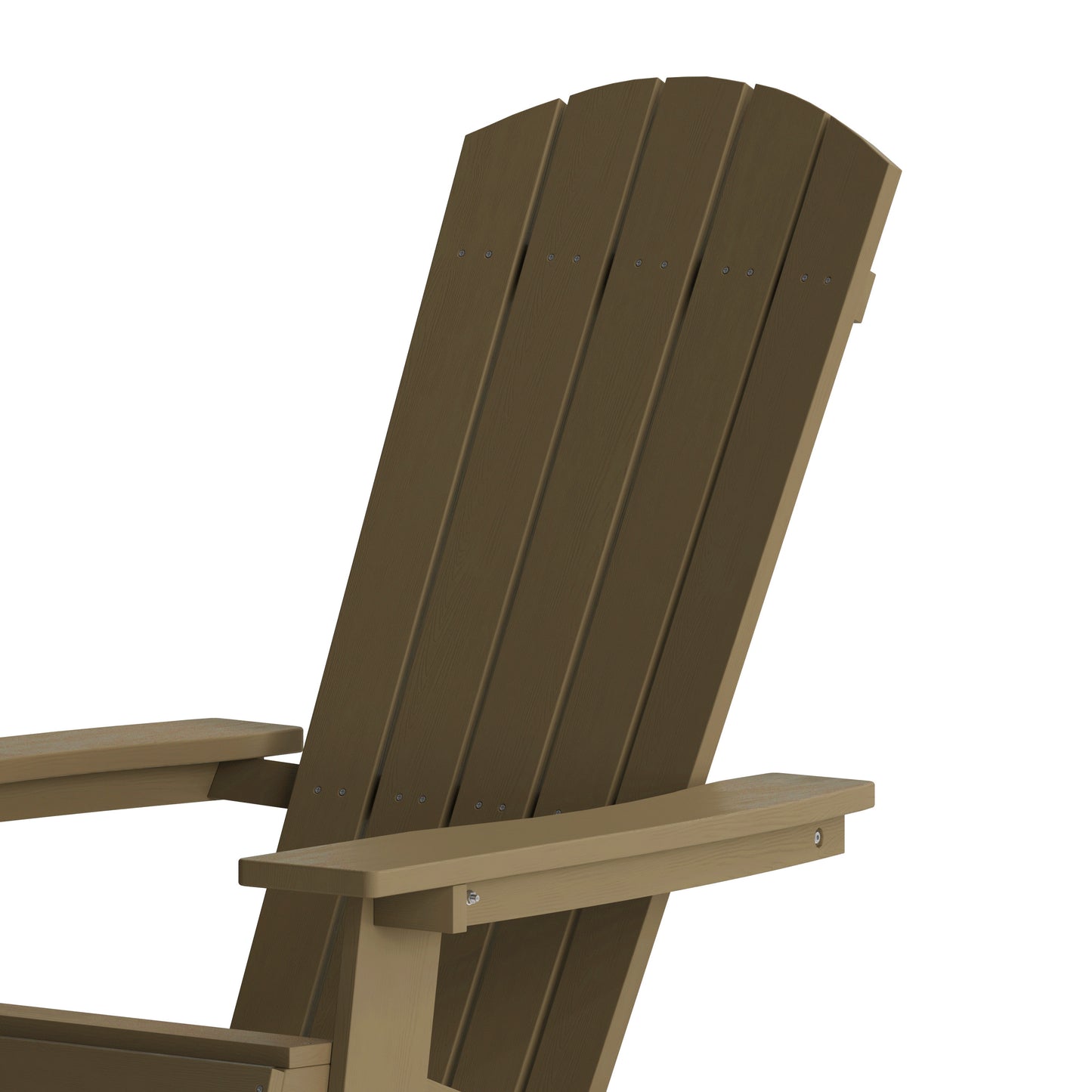 Charlestown Commercial Folding Adirondack Chair - Mahogany - Poly Resin - Indoor/Outdoor - Weather Resistant Mahogany