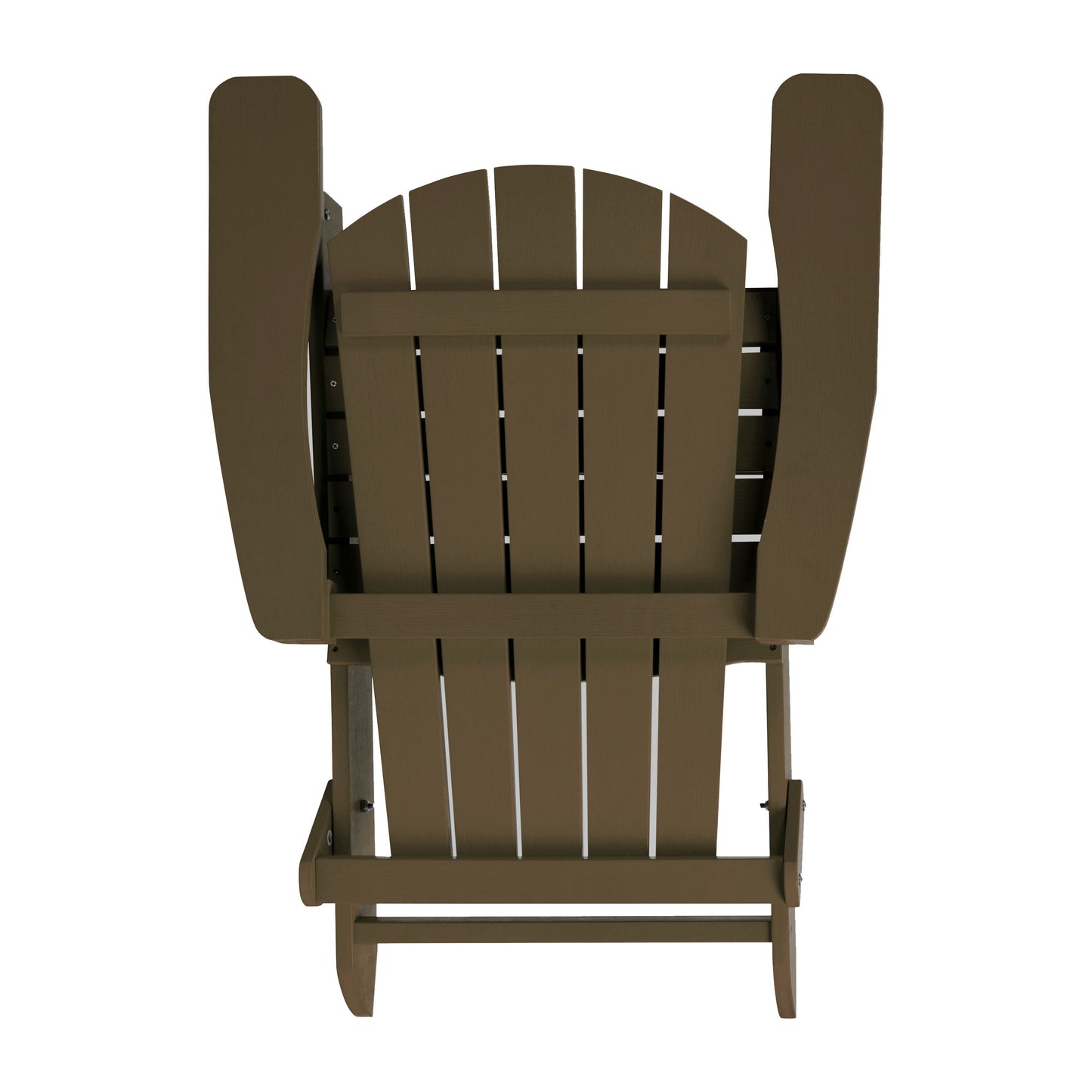 Charlestown Commercial Folding Adirondack Chair - Mahogany - Poly Resin - Indoor/Outdoor - Weather Resistant Mahogany