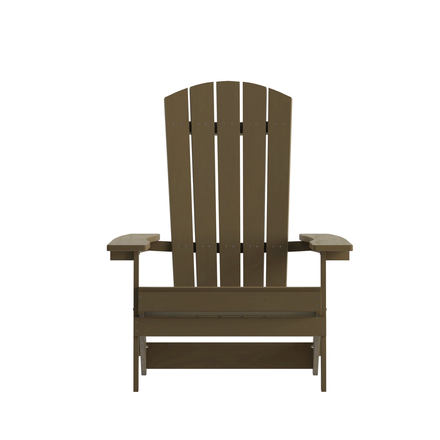 Charlestown Commercial Folding Adirondack Chair - Mahogany - Poly Resin - Indoor/Outdoor - Weather Resistant Mahogany