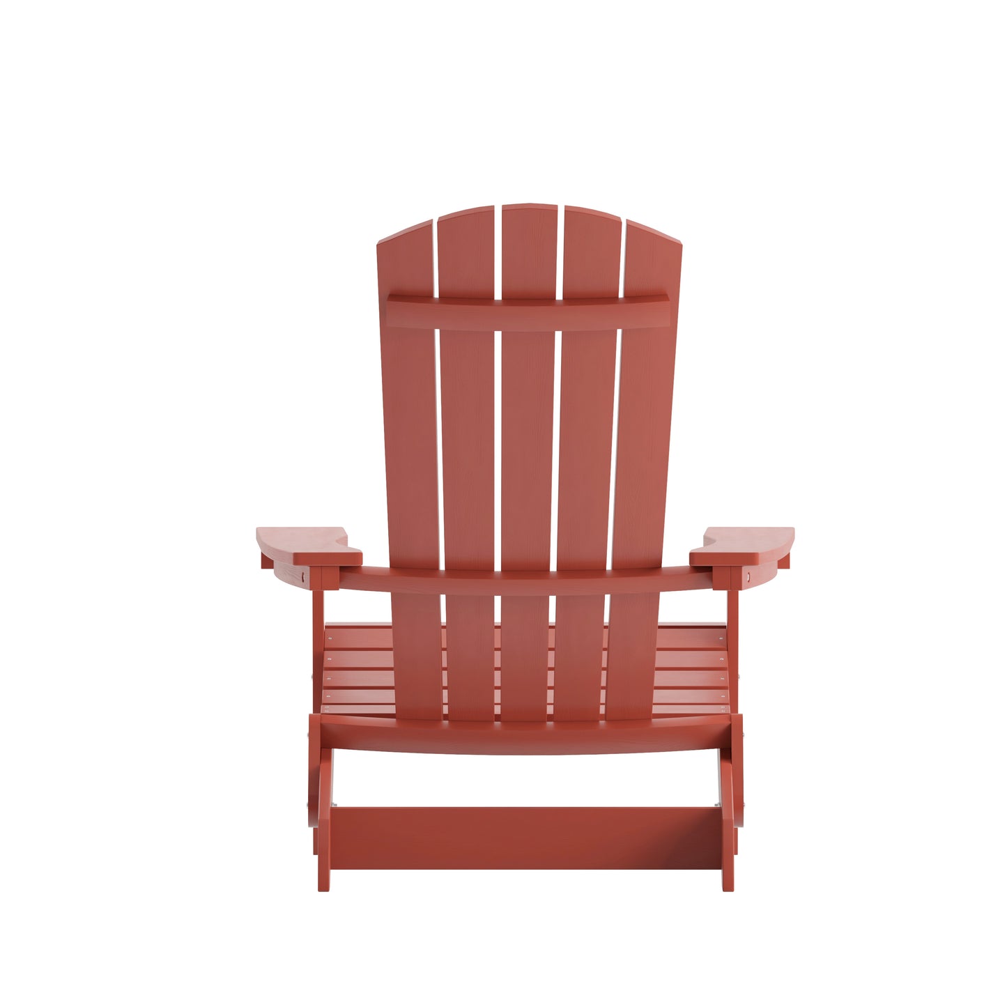 Charlestown Commercial Folding Adirondack Chair - Red - Poly Resin - Indoor/Outdoor - Weather Resistant Red JJ-C14505-RED-GG