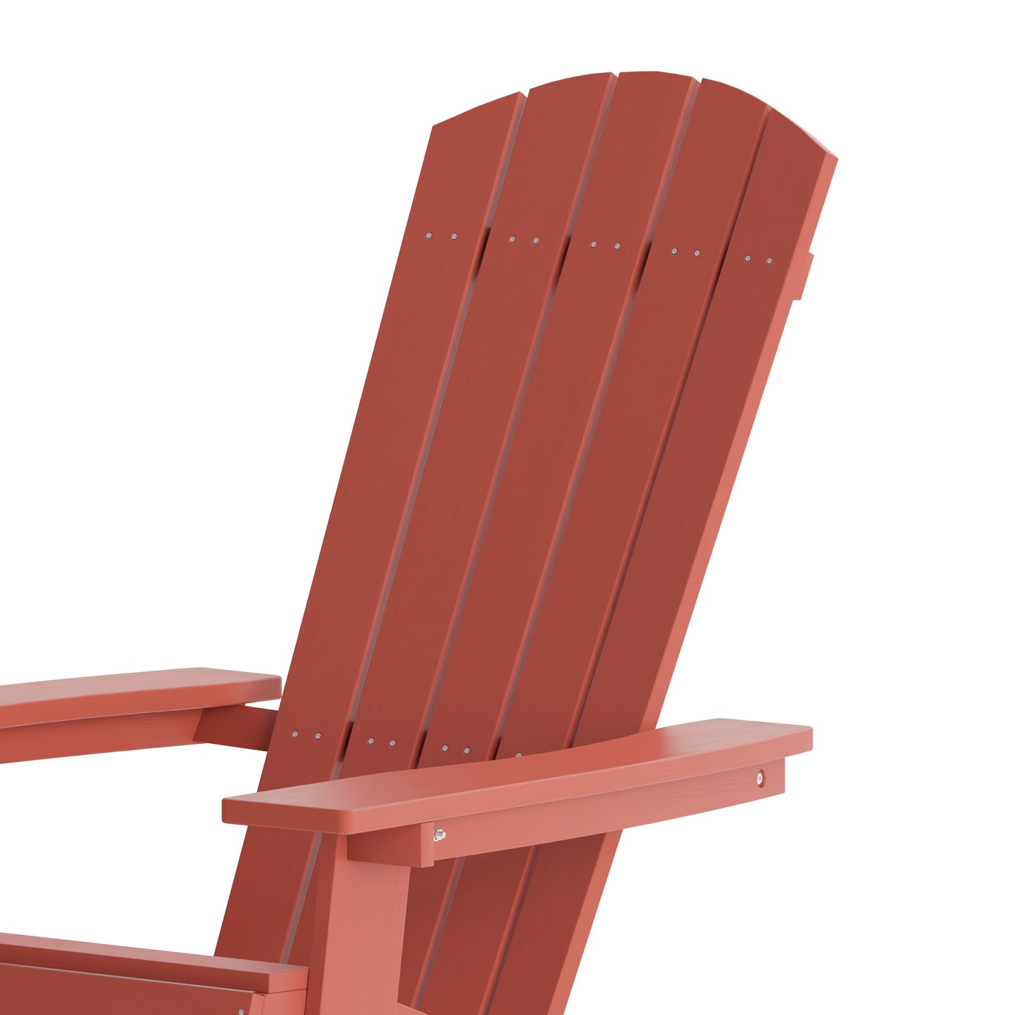 Charlestown Commercial Folding Adirondack Chair - Red - Poly Resin - Indoor/Outdoor - Weather Resistant Red JJ-C14505-RED-GG
