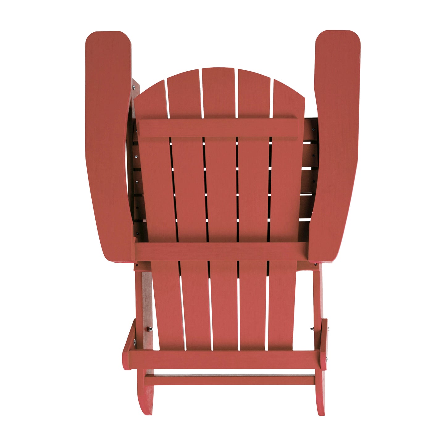 Charlestown Commercial Folding Adirondack Chair - Red - Poly Resin - Indoor/Outdoor - Weather Resistant Red JJ-C14505-RED-GG