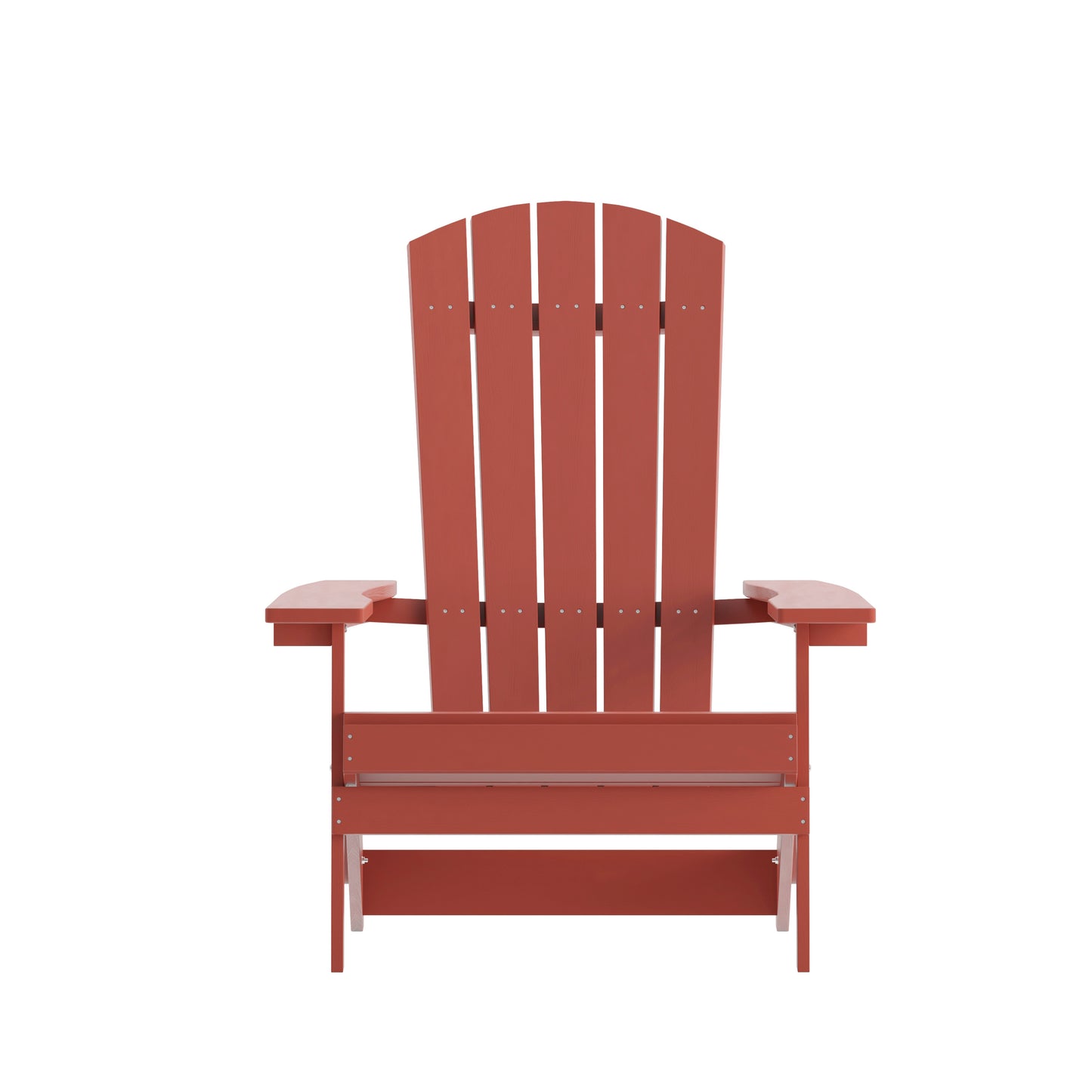 Charlestown Commercial Folding Adirondack Chair - Red - Poly Resin - Indoor/Outdoor - Weather Resistant Red JJ-C14505-RED-GG