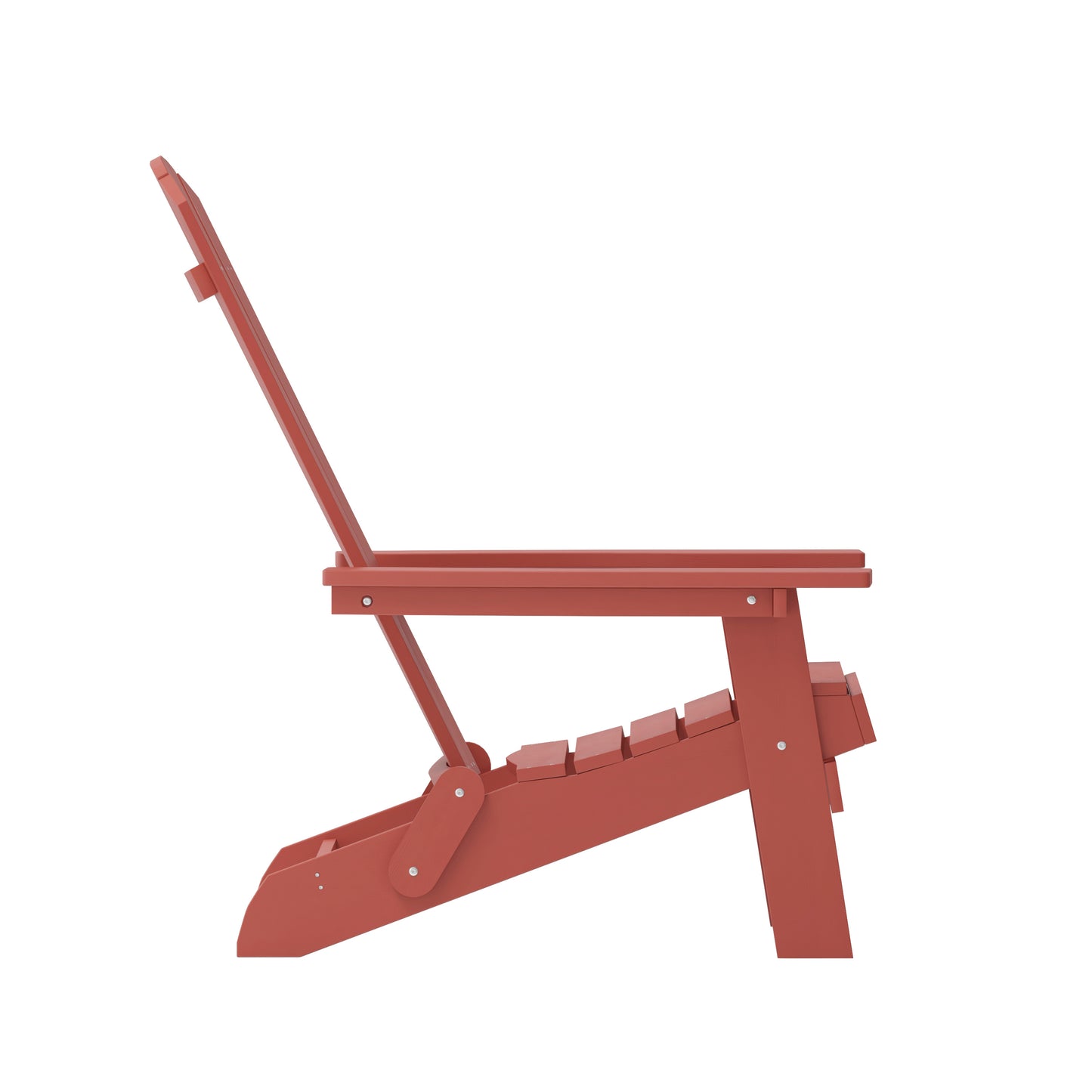 Charlestown Commercial Folding Adirondack Chair - Red - Poly Resin - Indoor/Outdoor - Weather Resistant Red JJ-C14505-RED-GG