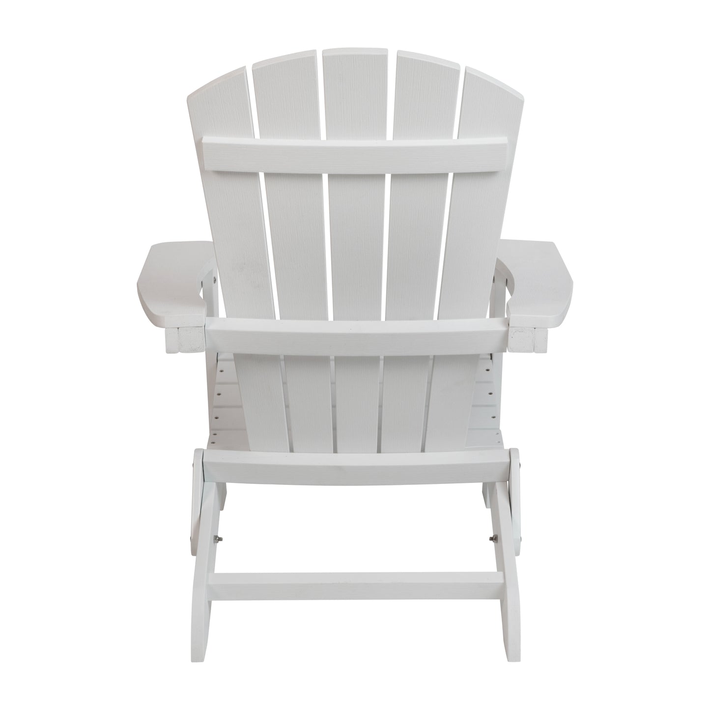 Charlestown Commercial All-Weather Poly Resin Indoor/Outdoor Folding Adirondack Chair in White White