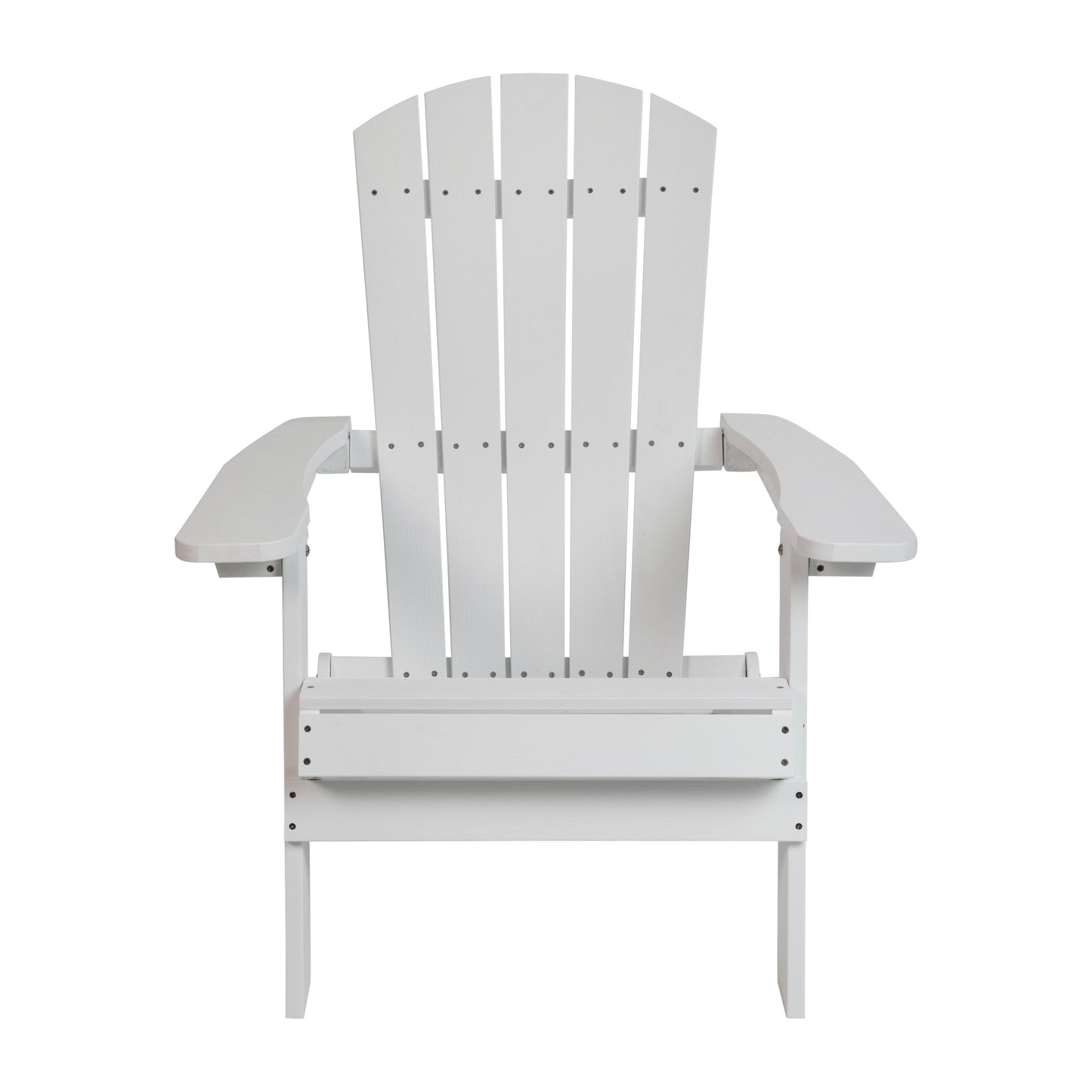 Charlestown Commercial All-Weather Poly Resin Indoor/Outdoor Folding Adirondack Chair in White White