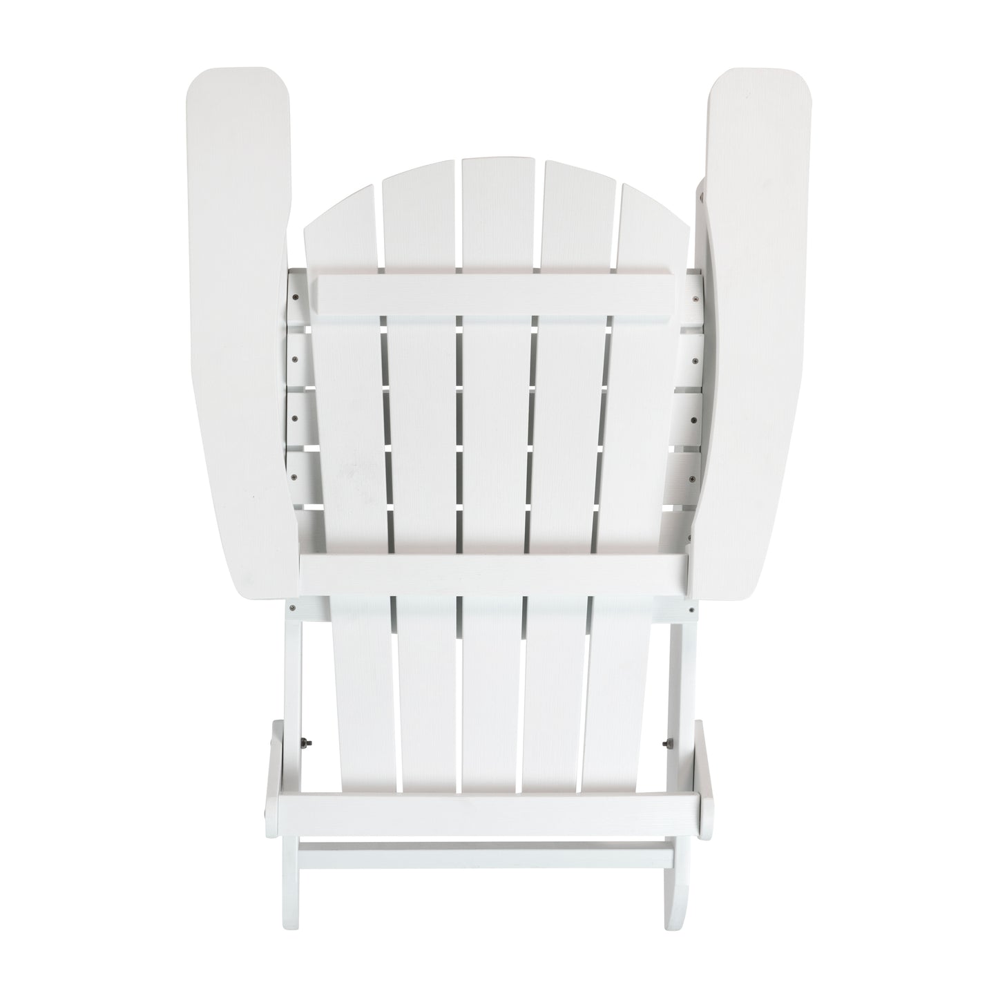 Charlestown Commercial All-Weather Poly Resin Indoor/Outdoor Folding Adirondack Chair in White White