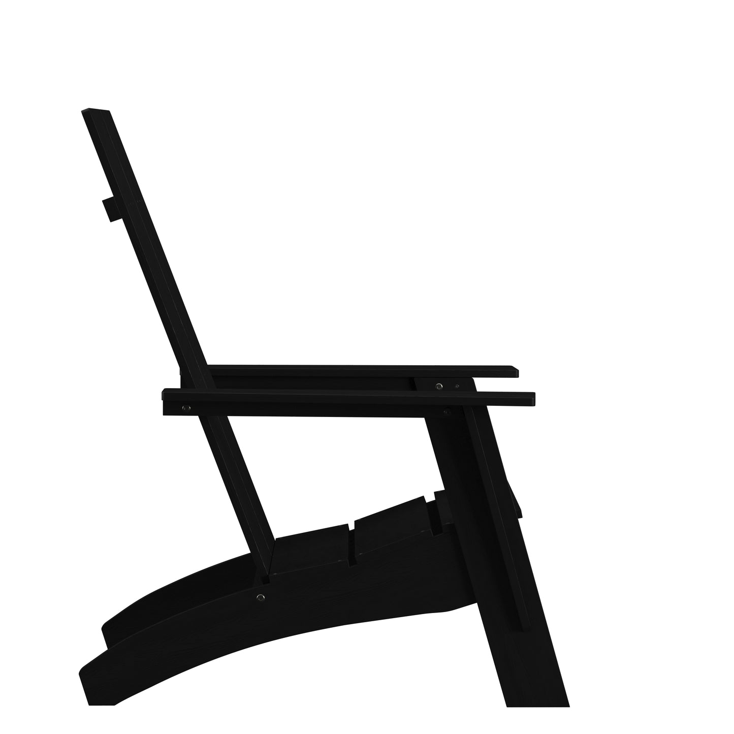 Sawyer Modern Commercial All-Weather Poly Resin Wood Adirondack Chair in Black Black