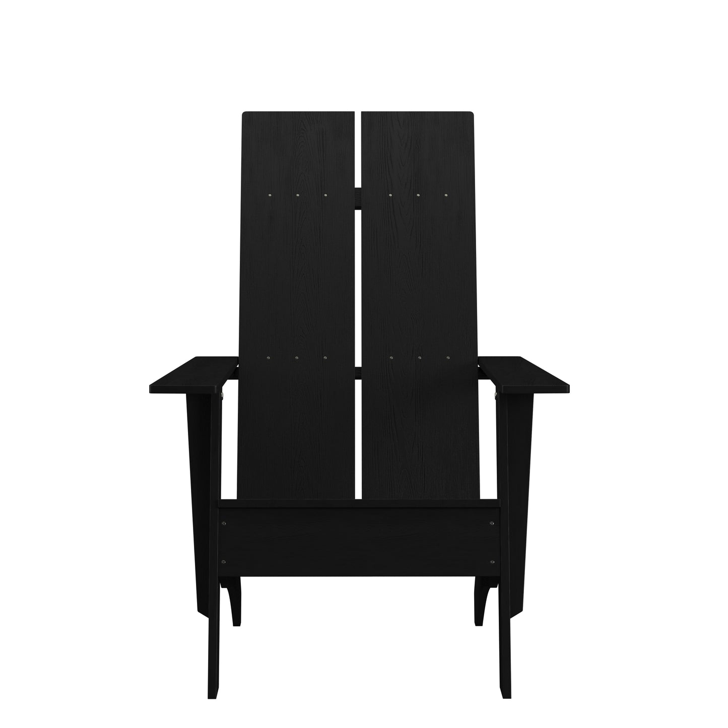 Sawyer Modern Commercial All-Weather Poly Resin Wood Adirondack Chair in Black Black