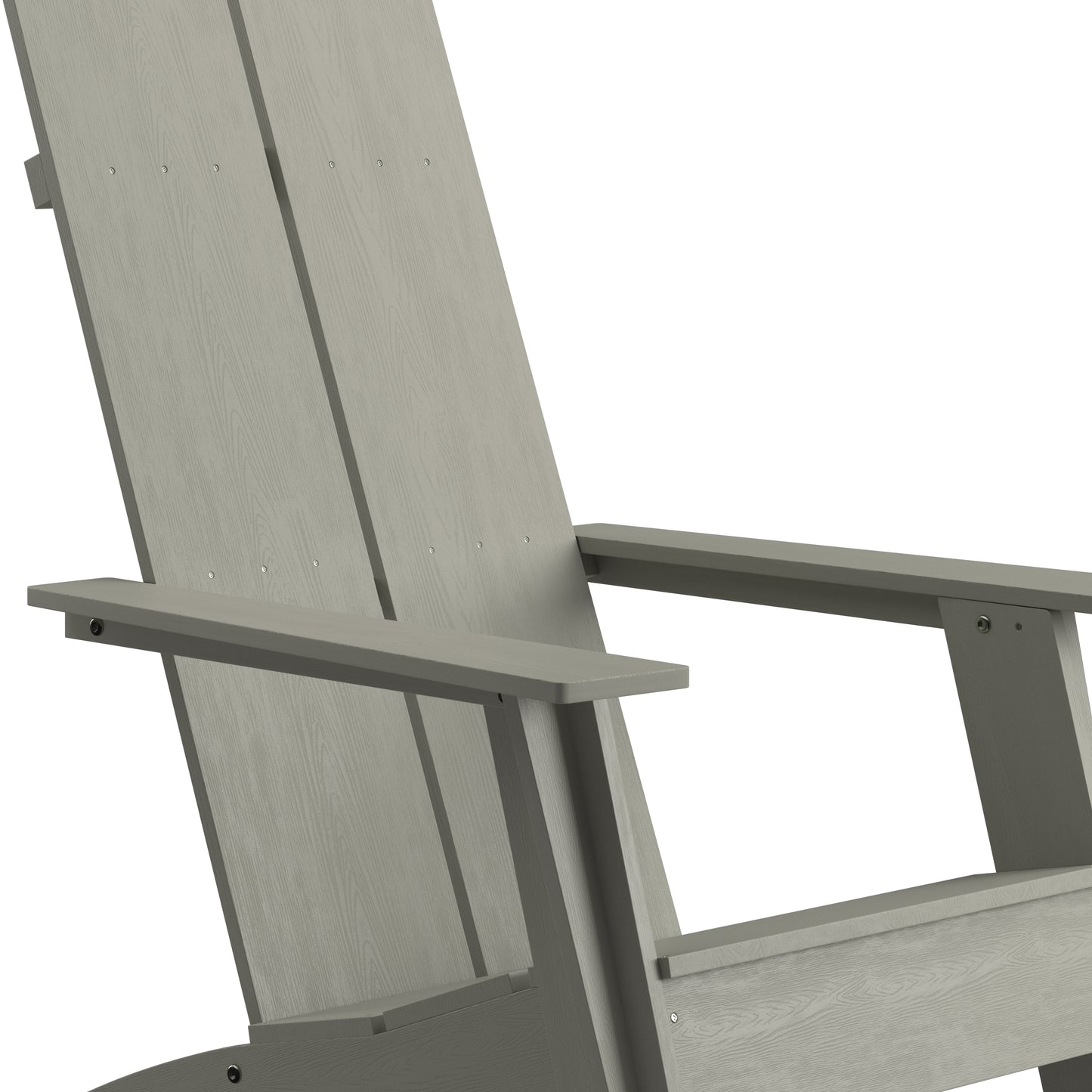 Sawyer Modern Commercial All-Weather Poly Resin Wood Adirondack Chair in Gray Gray