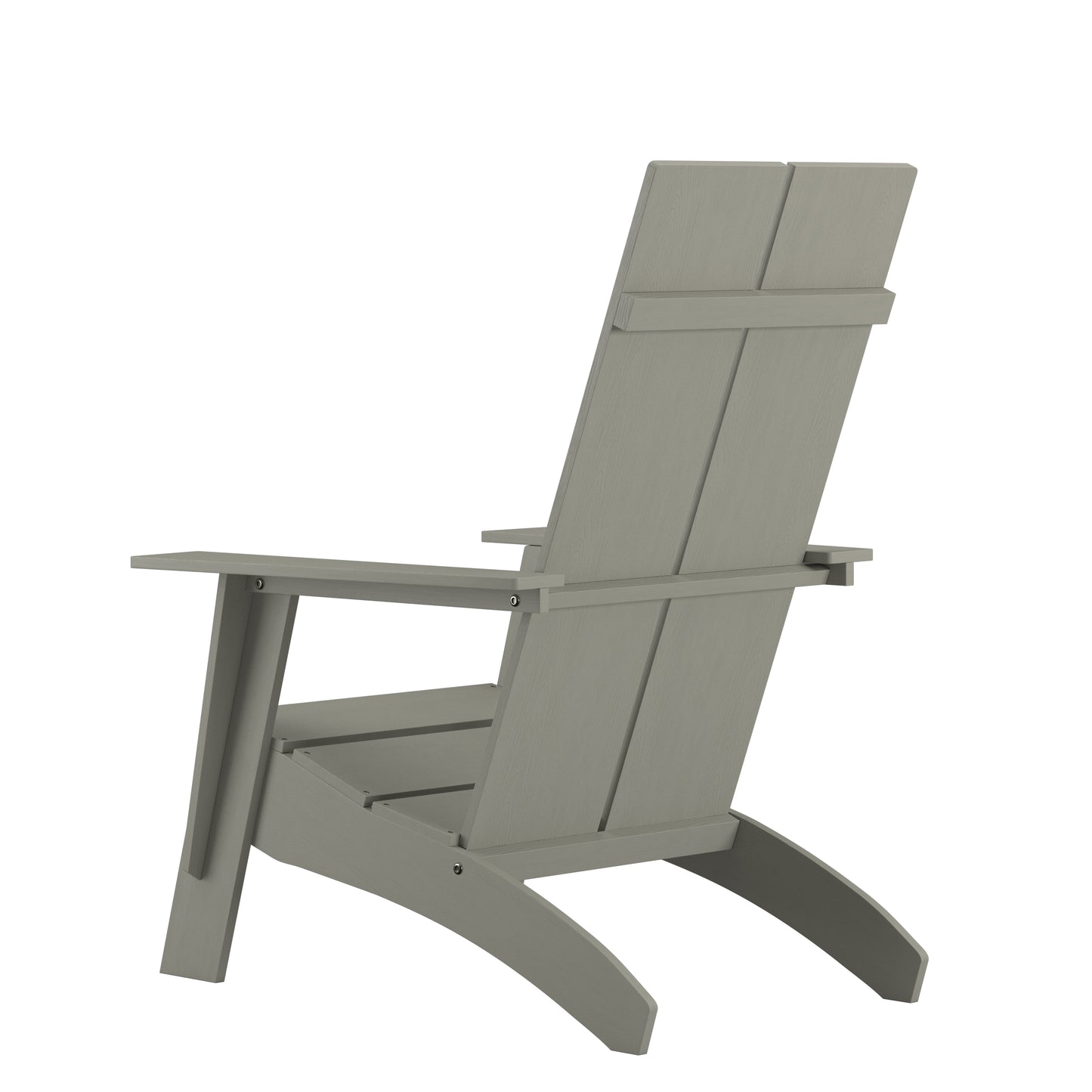 Sawyer Modern Commercial All-Weather Poly Resin Wood Adirondack Chair in Gray Gray