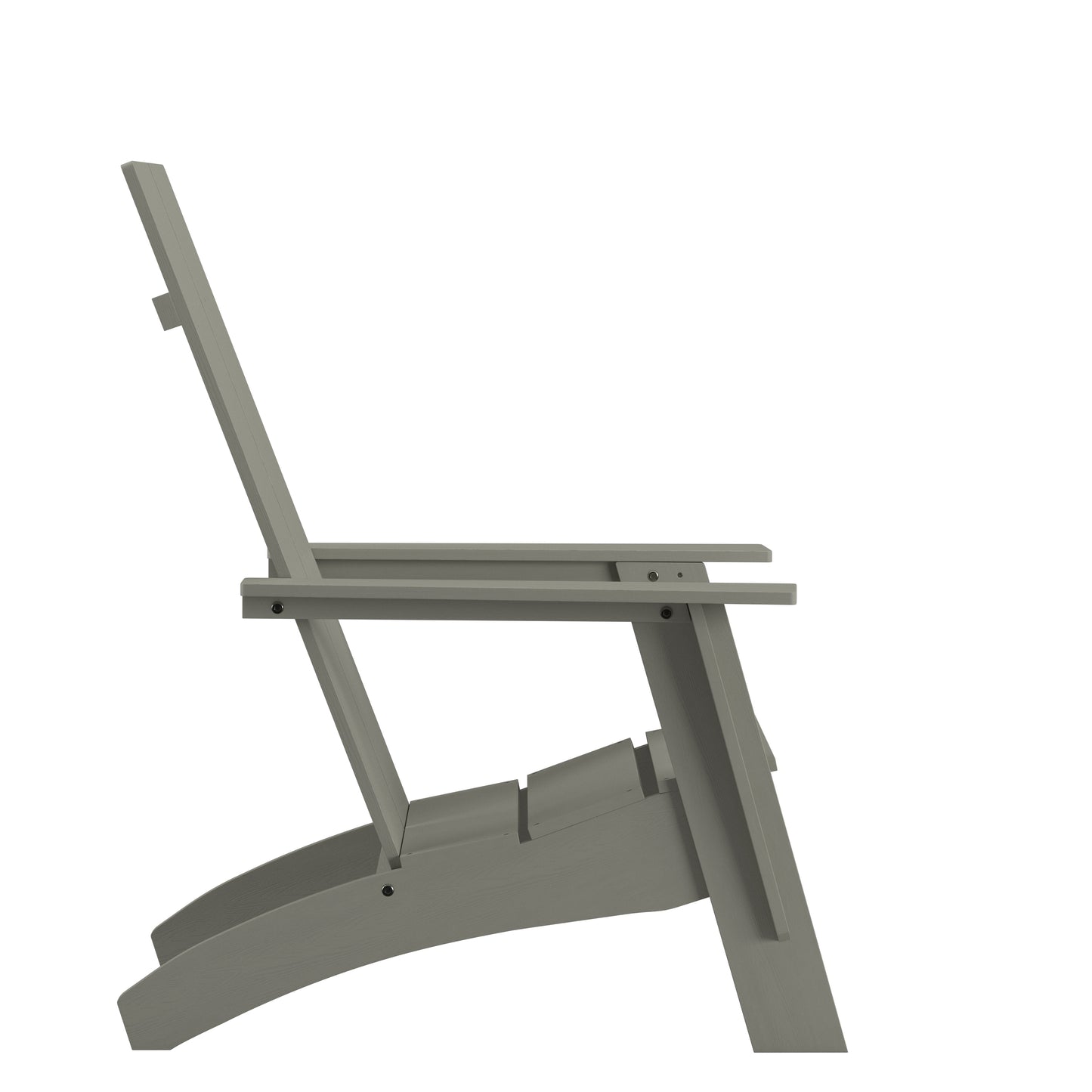 Sawyer Modern Commercial All-Weather Poly Resin Wood Adirondack Chair in Gray Gray