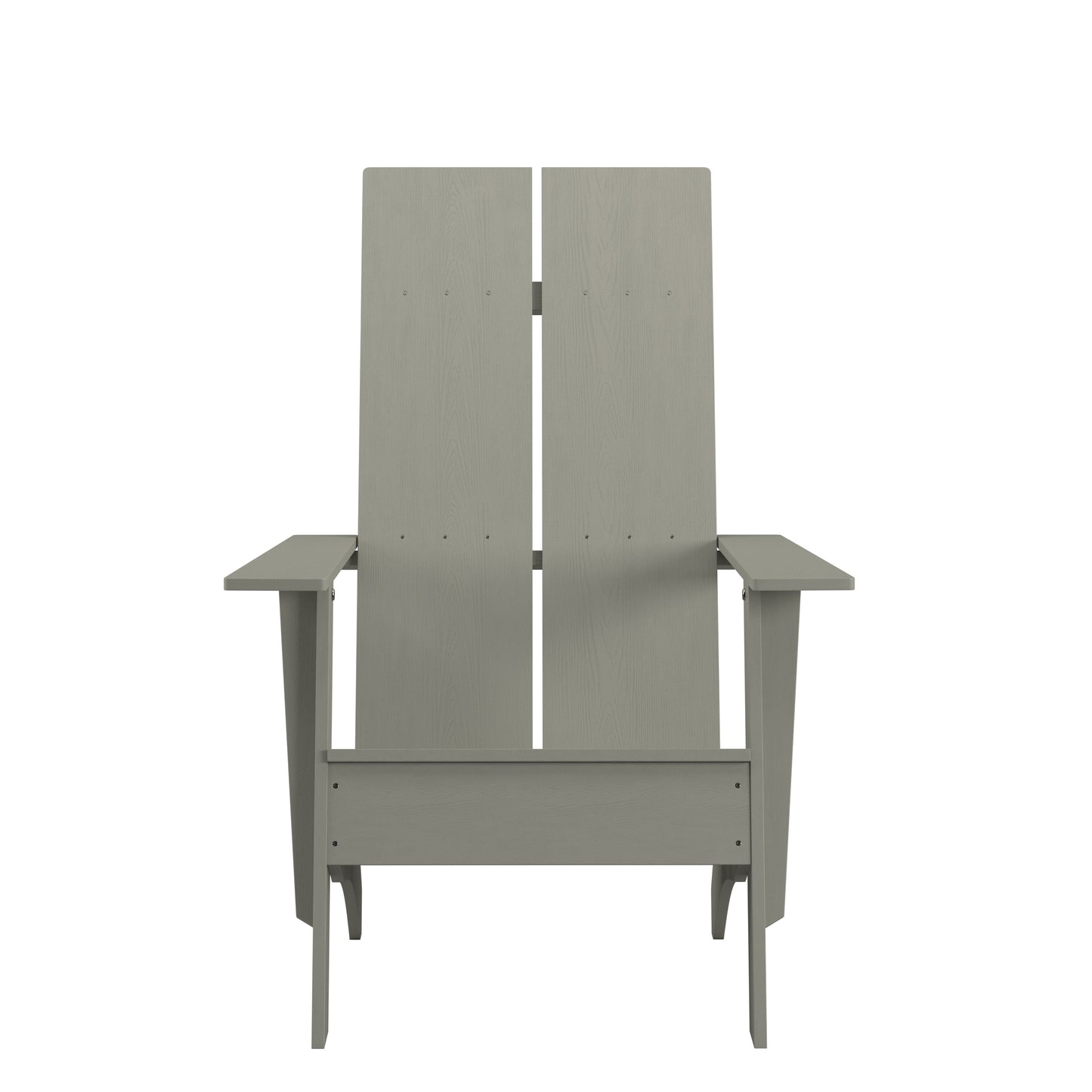 Sawyer Modern Commercial All-Weather Poly Resin Wood Adirondack Chair in Gray Gray