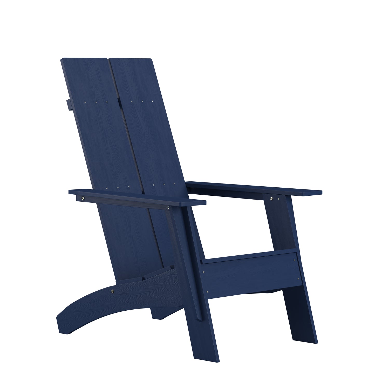 Sawyer Modern Commercial All-Weather Poly Resin Wood Adirondack Chair in Navy Navy