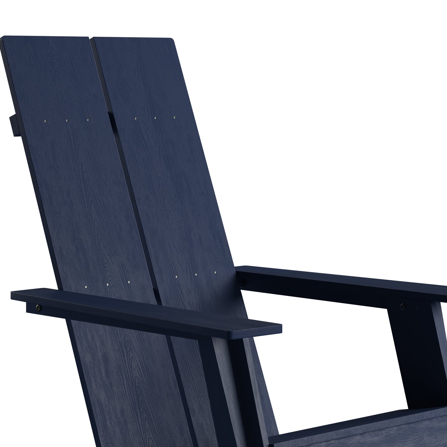 Sawyer Modern Commercial All-Weather Poly Resin Wood Adirondack Chair in Navy Navy