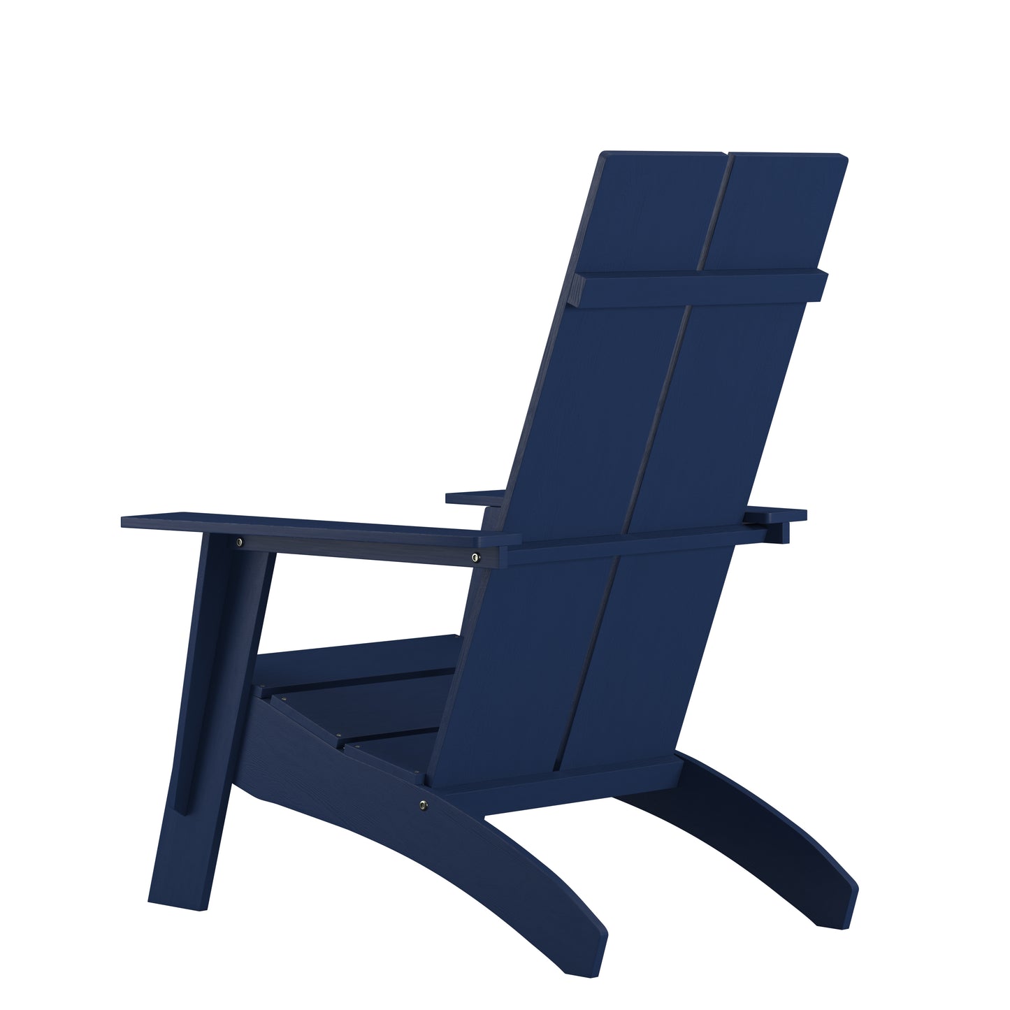 Sawyer Modern Commercial All-Weather Poly Resin Wood Adirondack Chair in Navy Navy