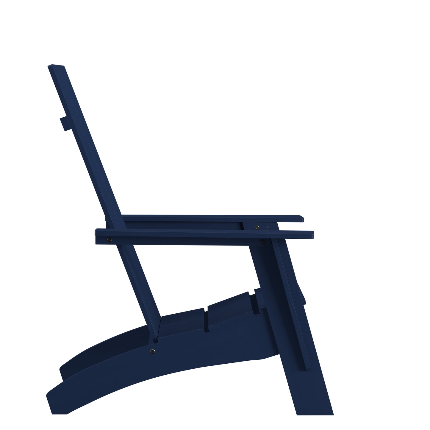 Sawyer Modern Commercial All-Weather Poly Resin Wood Adirondack Chair in Navy Navy