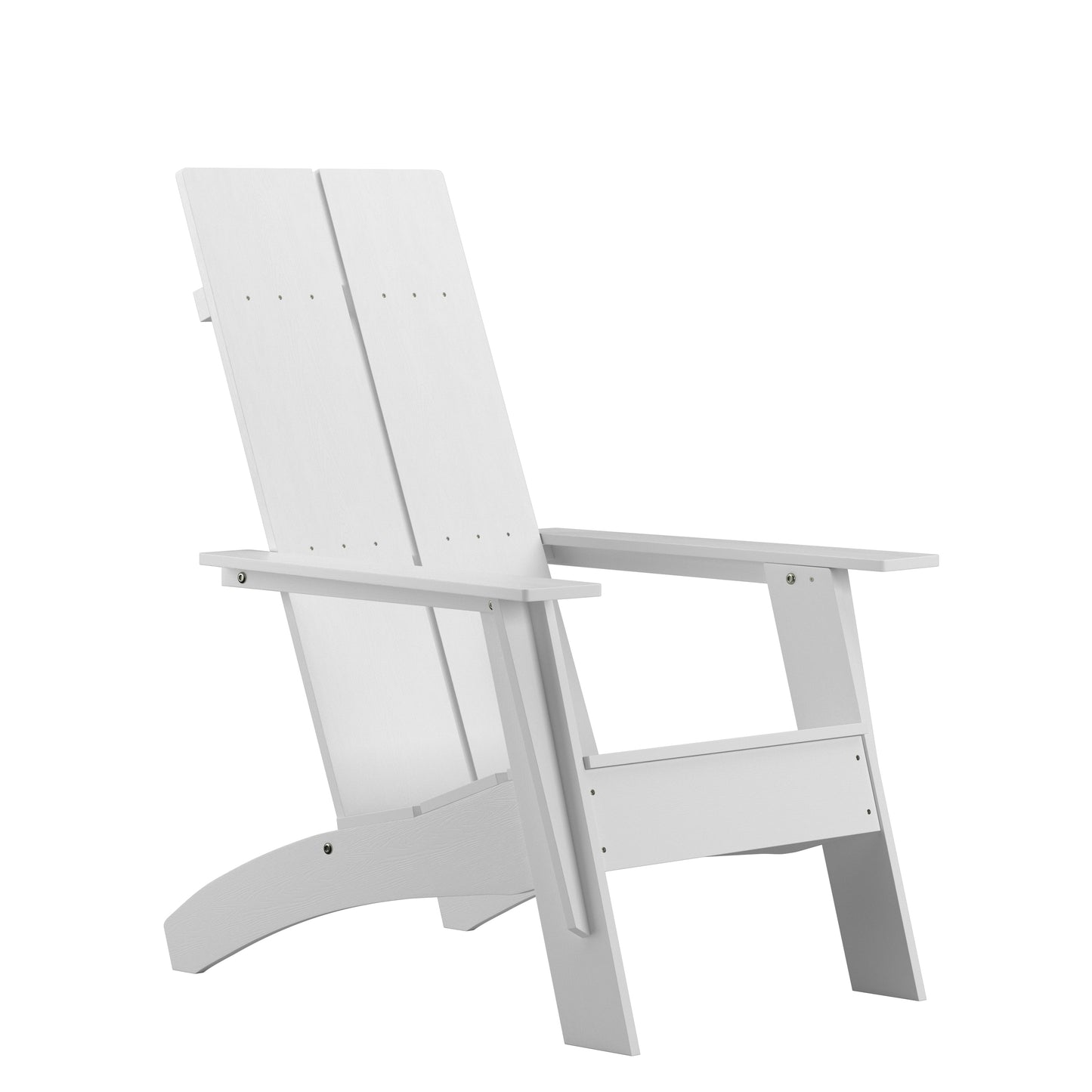 Sawyer Modern Commercial All-Weather Poly Resin Wood Adirondack Chair in White White