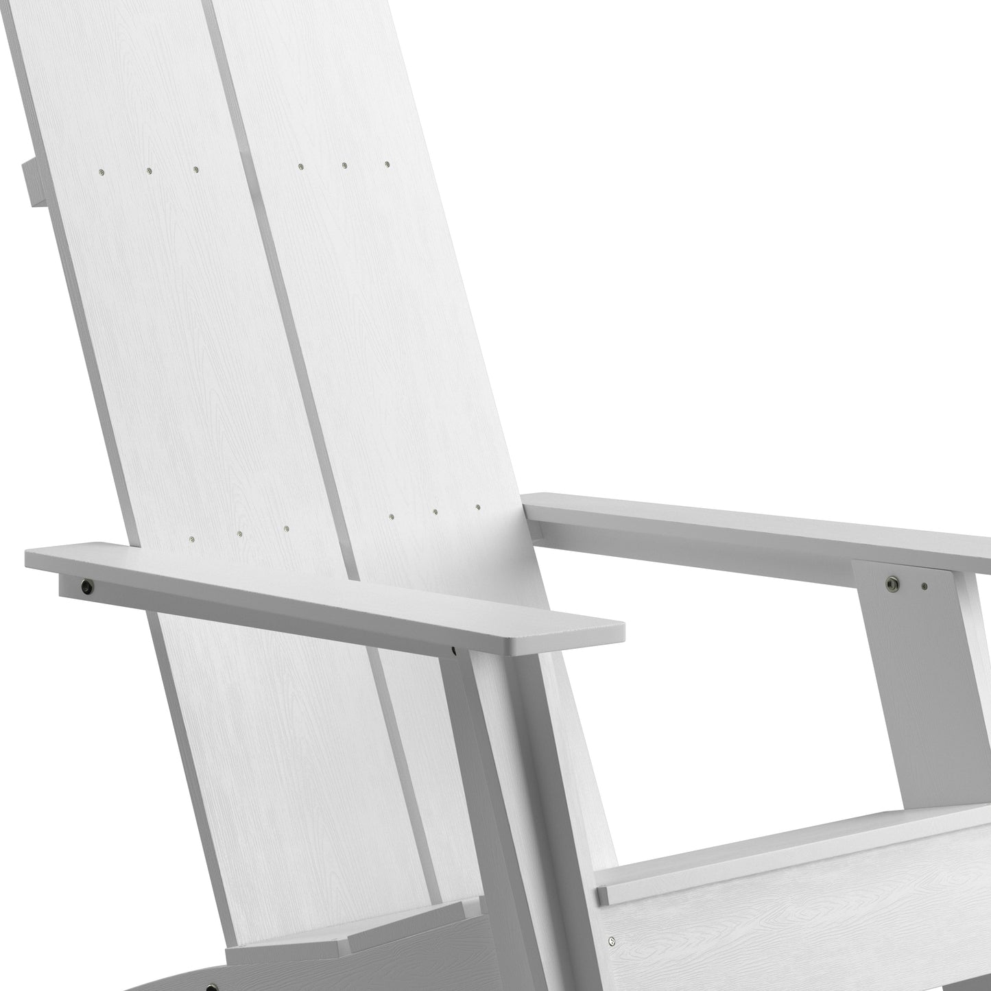 Sawyer Modern Commercial All-Weather Poly Resin Wood Adirondack Chair in White White