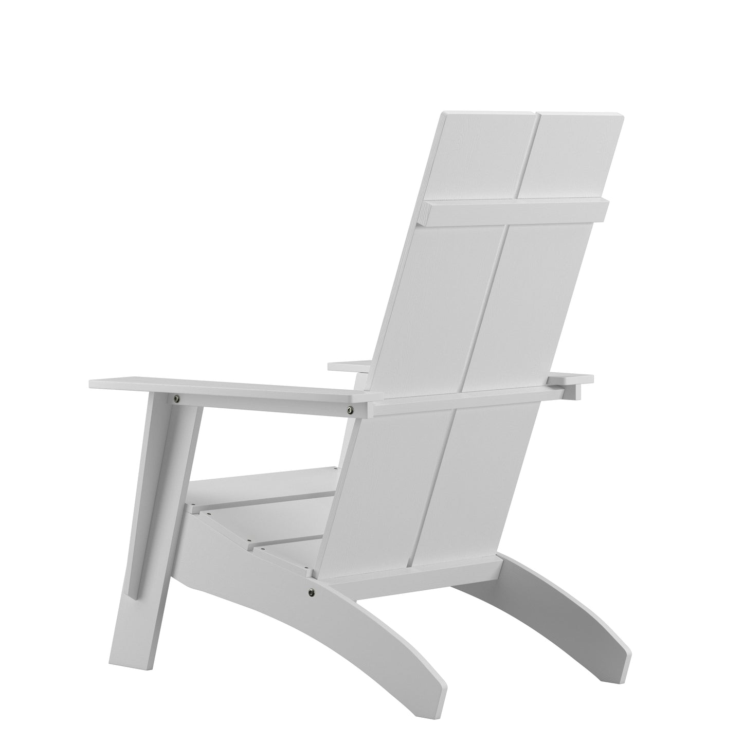 Sawyer Modern Commercial All-Weather Poly Resin Wood Adirondack Chair in White White