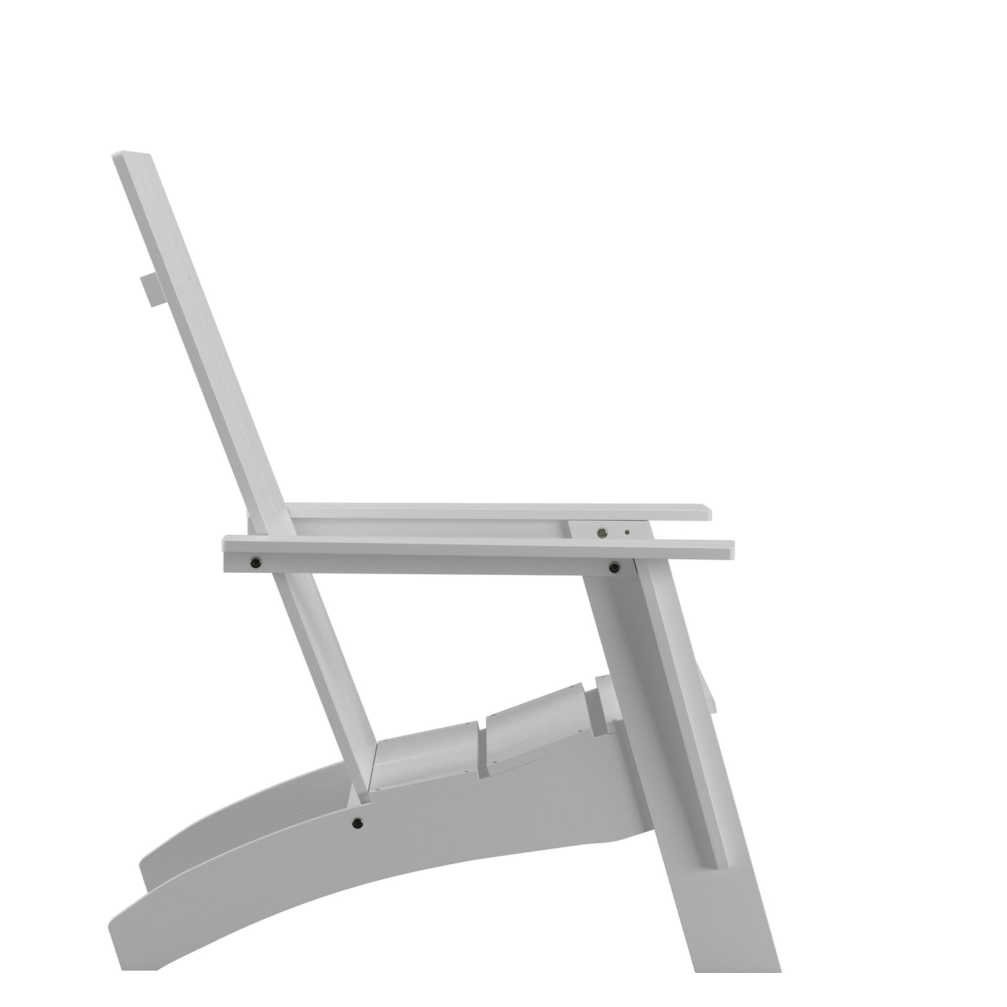 Sawyer Modern Commercial All-Weather Poly Resin Wood Adirondack Chair in White White
