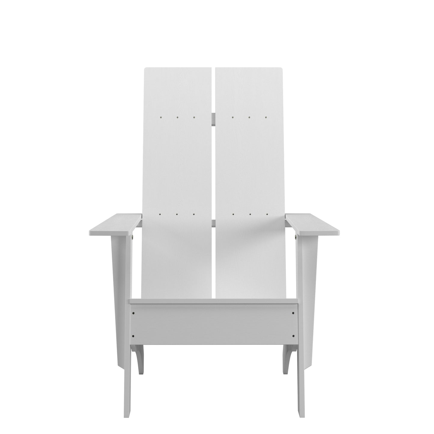 Sawyer Modern Commercial All-Weather Poly Resin Wood Adirondack Chair in White White