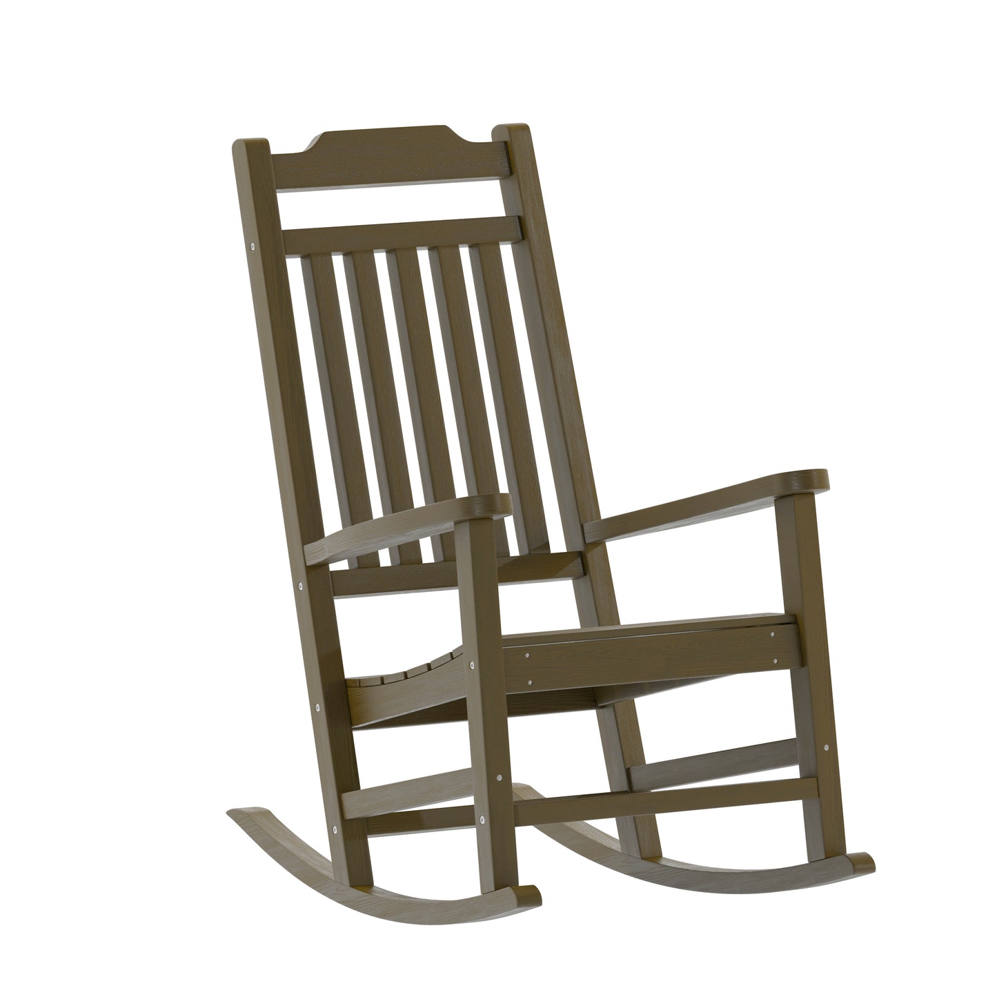 Winston All-Weather Poly Resin Rocking Chair in Mahogany Mahogany