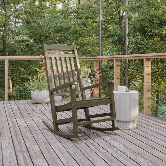 Winston All-Weather Poly Resin Rocking Chair in Mahogany Mahogany JJ-C14703-MHG-GG