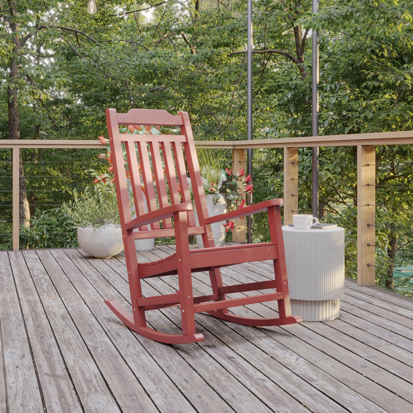 Winston All-Weather Poly Resin Rocking Chair in Red Red