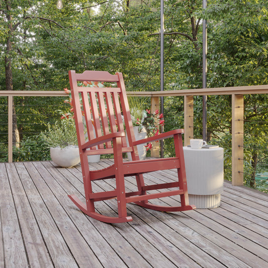 Winston All-Weather Poly Resin Rocking Chair in Red Red JJ-C14703-RED-GG