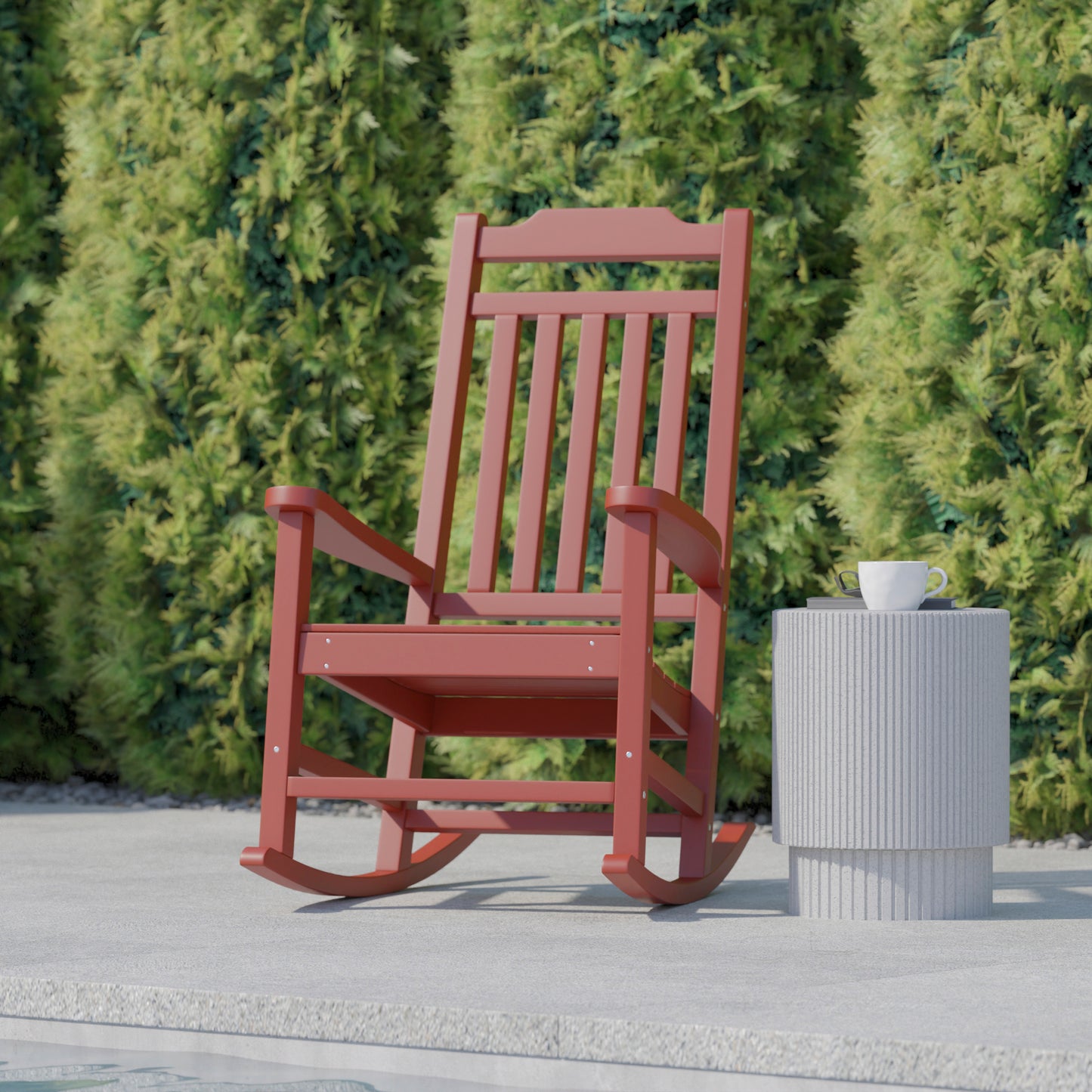 Winston All-Weather Poly Resin Rocking Chair in Red Red