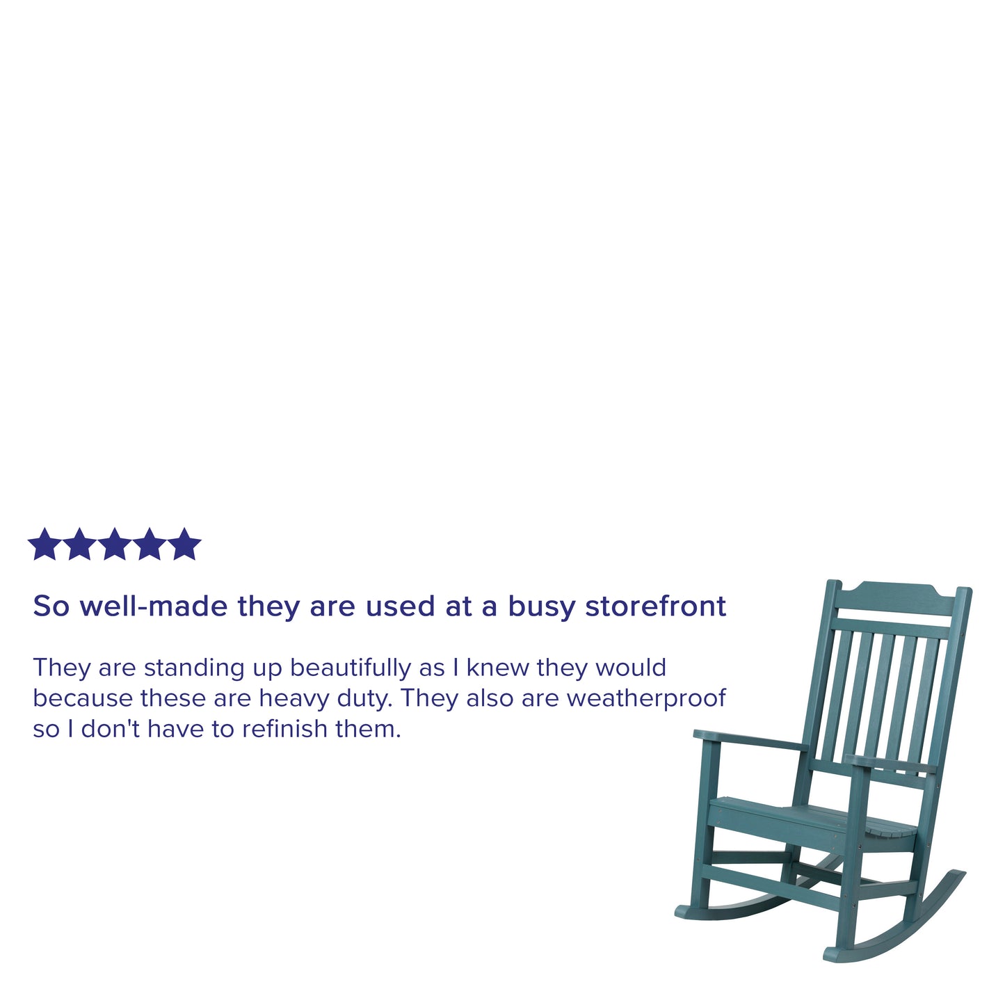 Winston All-Weather Poly Resin Rocking Chair in Teal Teal JJ-C14703-TL-GG