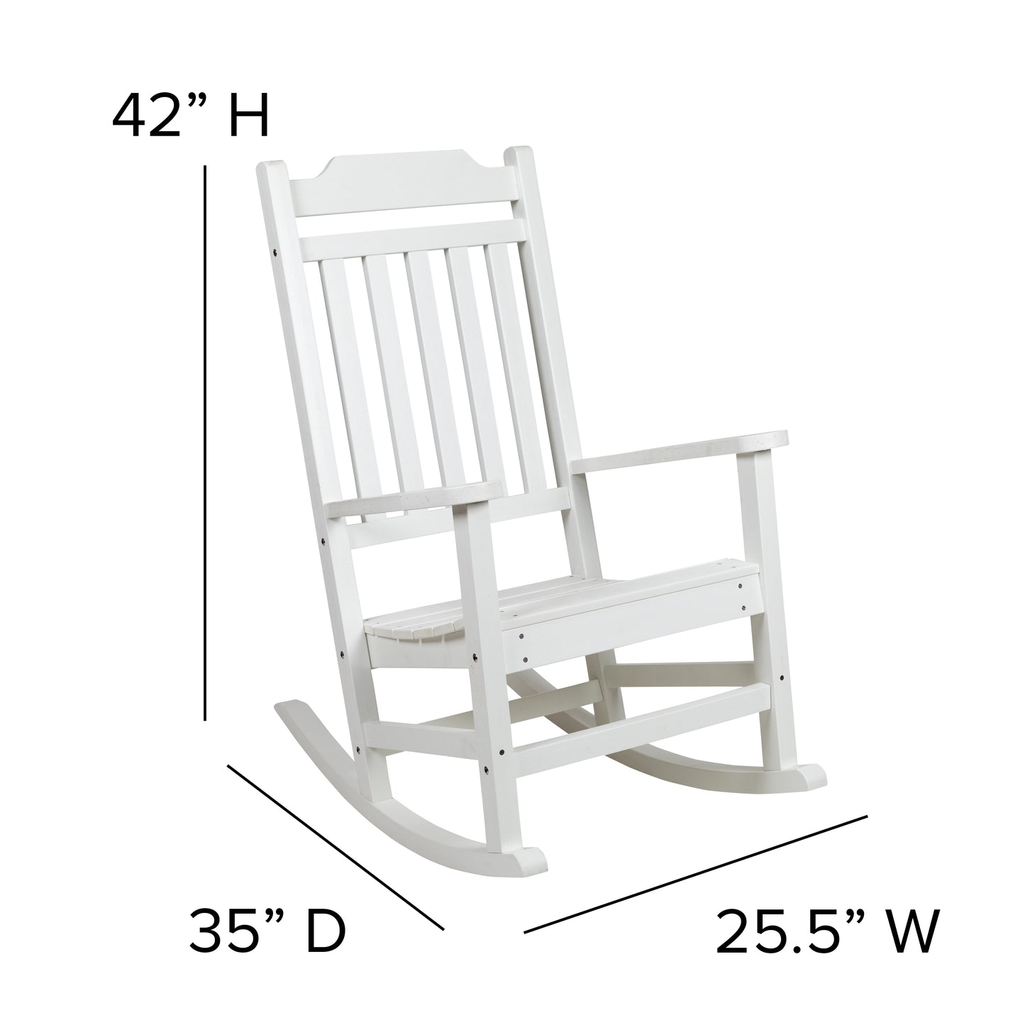 Winston All-Weather Poly Resin Rocking Chair in White White