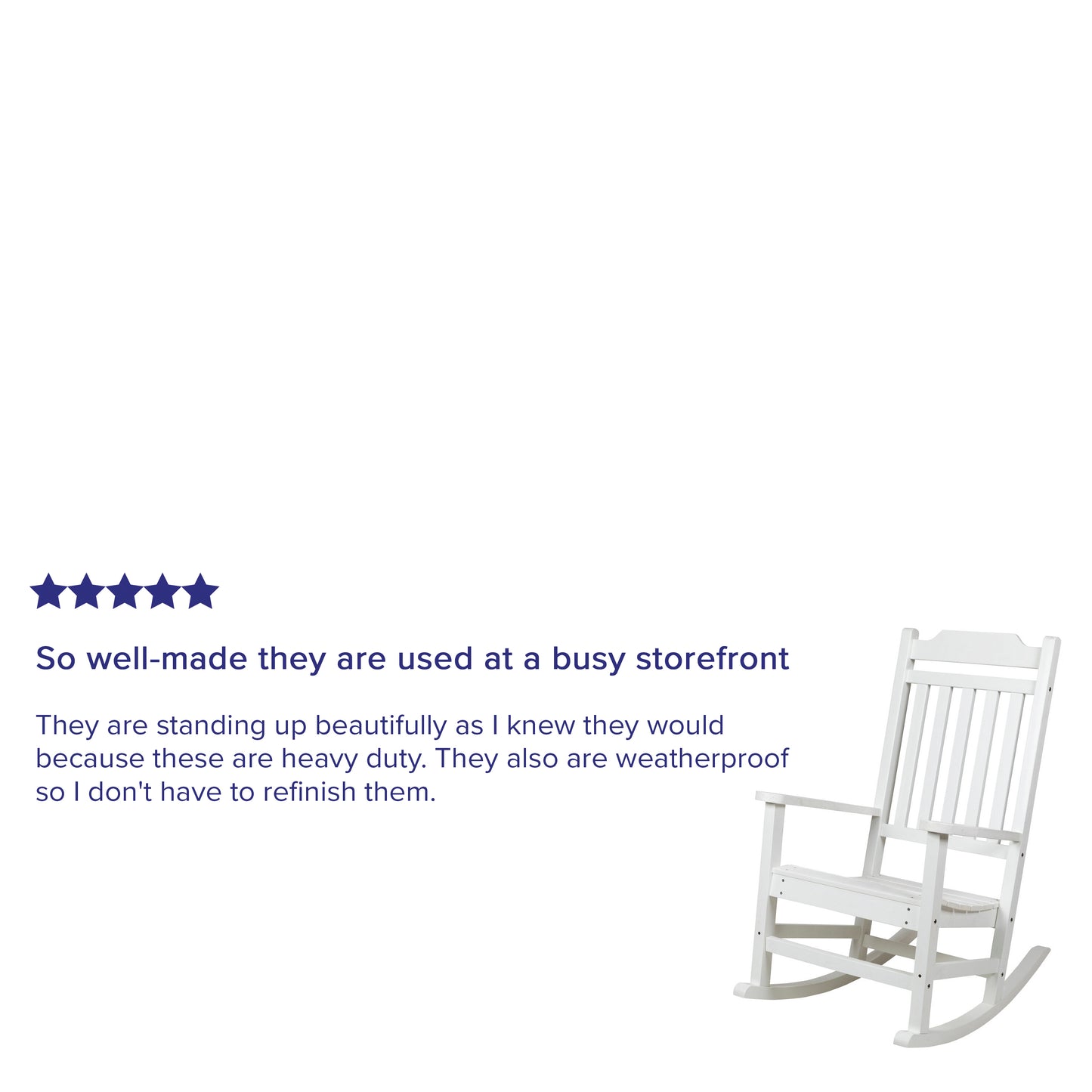 Winston All-Weather Poly Resin Rocking Chair in White White