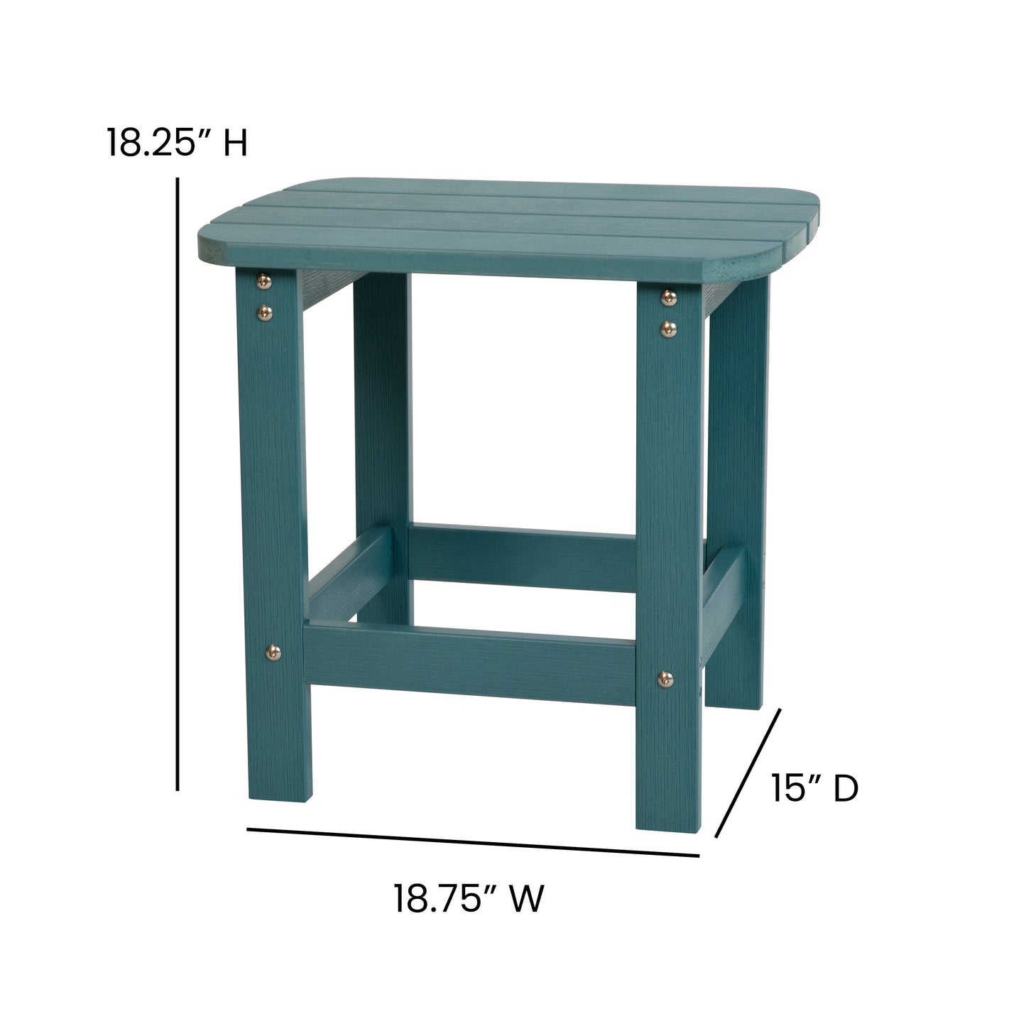Set of 2 Savannah Commercial Grade All-Weather Poly Resin Wood Adirondack Rocking Chairs with Side Table in Sea Foam Sea Foam