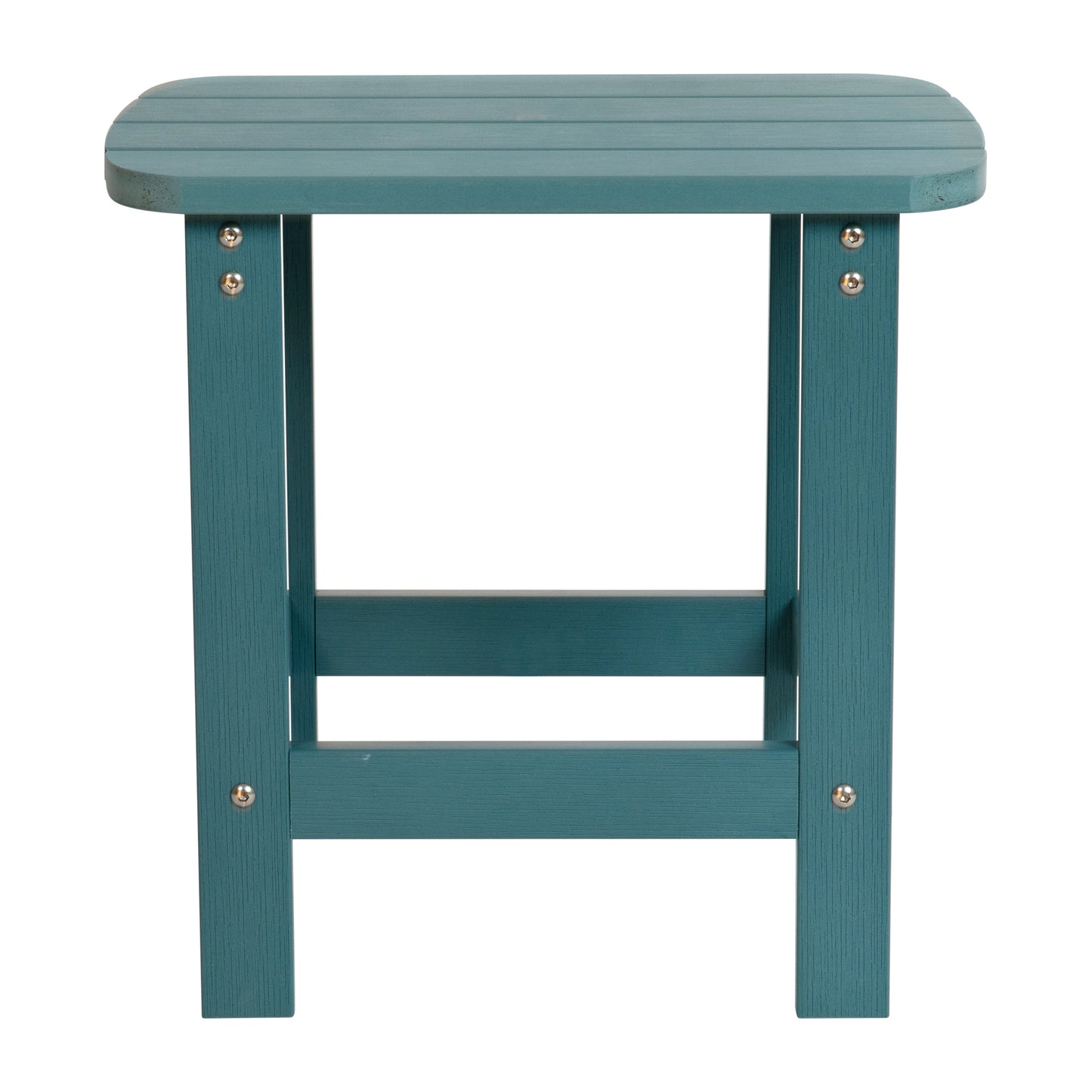 Set of 2 Savannah Commercial Grade All-Weather Poly Resin Wood Adirondack Rocking Chairs with Side Table in Sea Foam Sea Foam