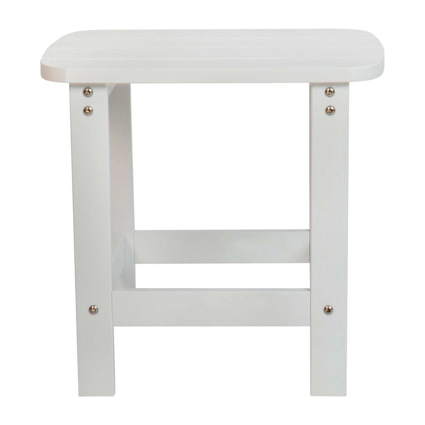 Set of 2 Savannah Commercial Grade All-Weather Poly Resin Wood Adirondack Rocking Chairs with Side Table in White White JJ-C14705-2-T14001-WH-GG
