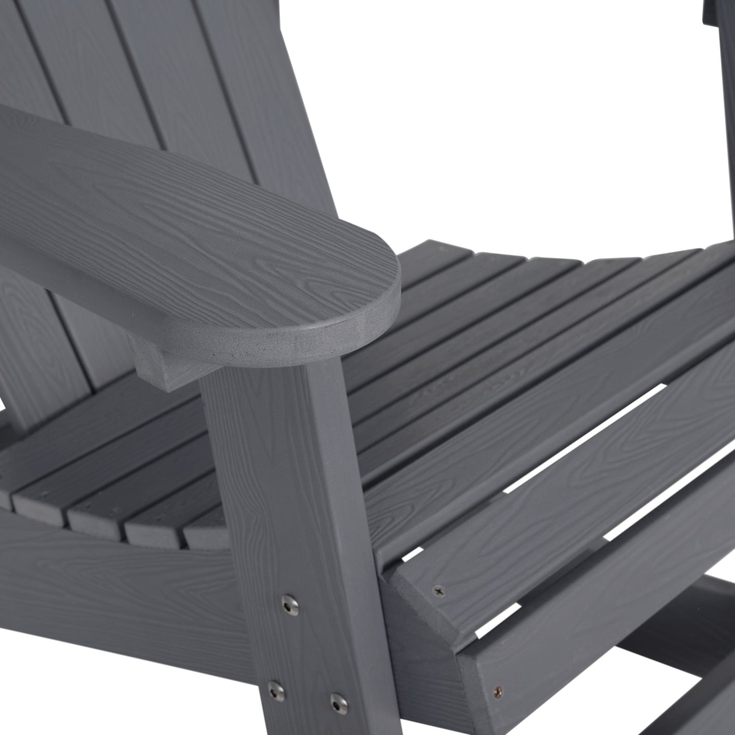 Savannah Commercial Grade All-Weather Poly Resin Wood Adirondack Rocking Chair with Rust Resistant Stainless Steel Hardware in Gray - Set of 2 Light Gray