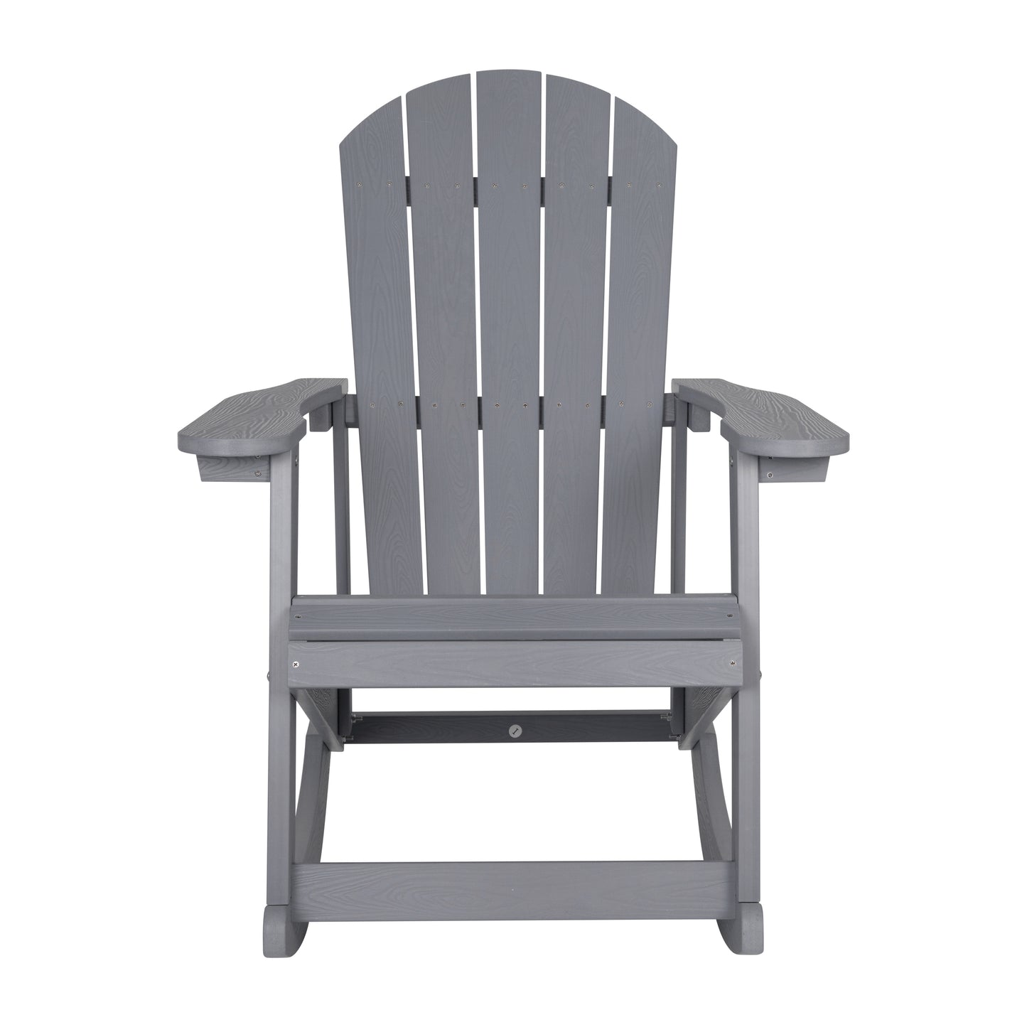Savannah Commercial Grade All-Weather Poly Resin Wood Adirondack Rocking Chair with Rust Resistant Stainless Steel Hardware in Gray - Set of 2 Light Gray