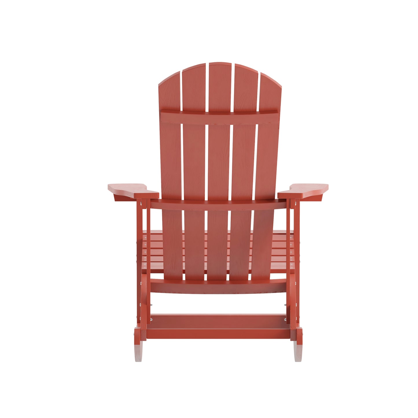 Savannah Poly Resin Wood Adirondack Rocking Chair - All Weather Red Polystyrene - Stainless Steel Hardware - Set of 2 Red JJ-C14705-RED-2-GG