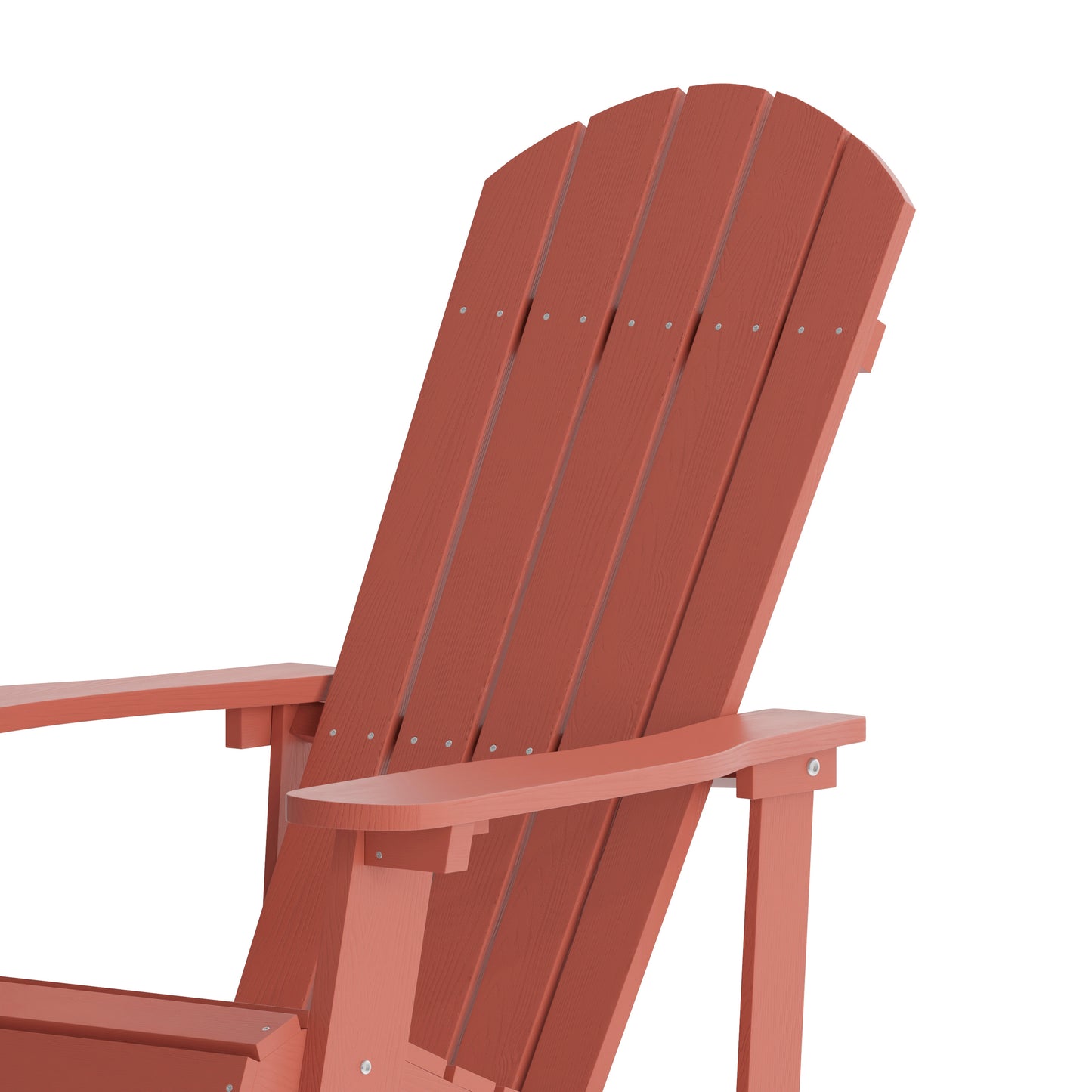 Savannah Poly Resin Wood Adirondack Rocking Chair - All Weather Red Polystyrene - Stainless Steel Hardware - Set of 2 Red JJ-C14705-RED-2-GG