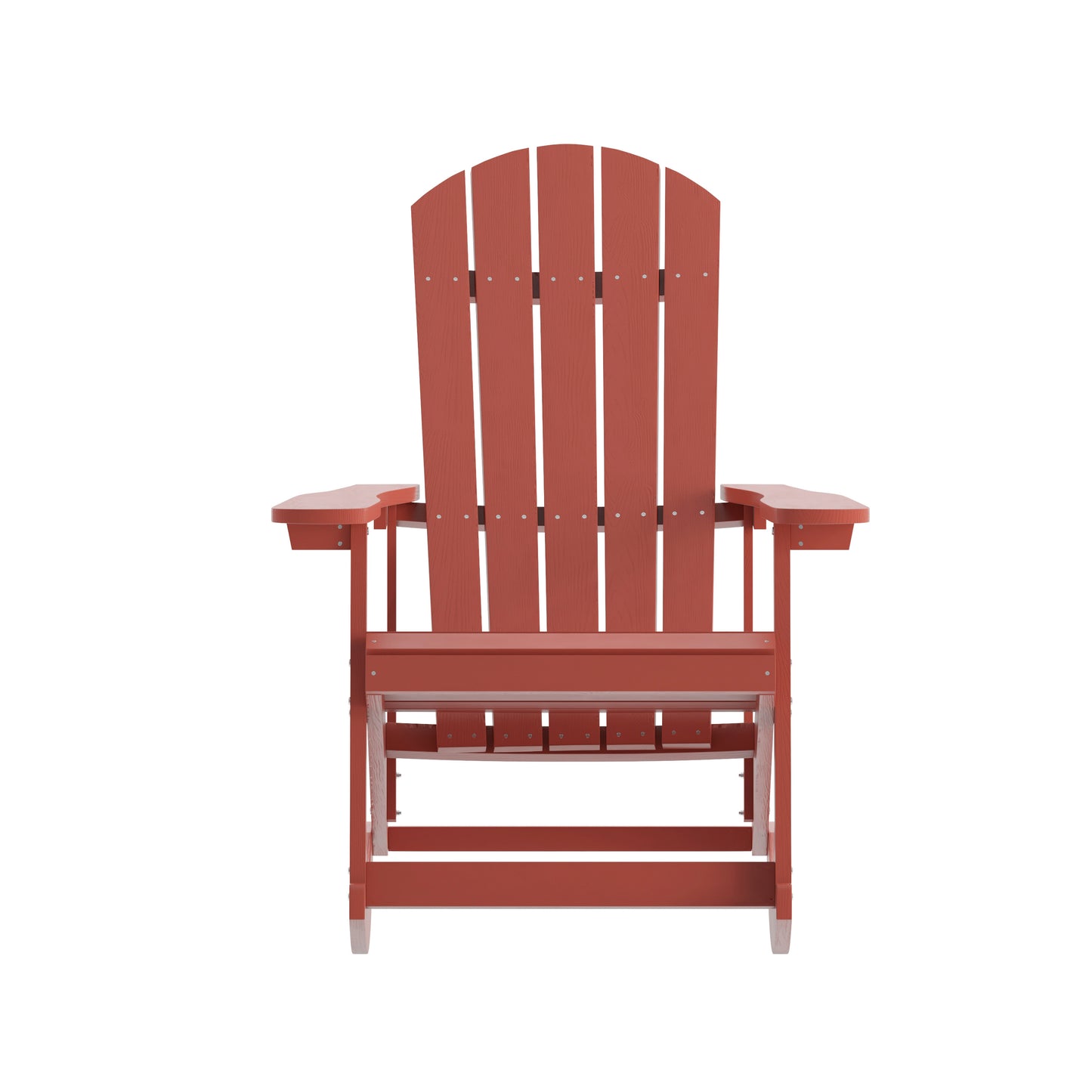 Savannah Poly Resin Wood Adirondack Rocking Chair - All Weather Red Polystyrene - Stainless Steel Hardware - Set of 2 Red JJ-C14705-RED-2-GG
