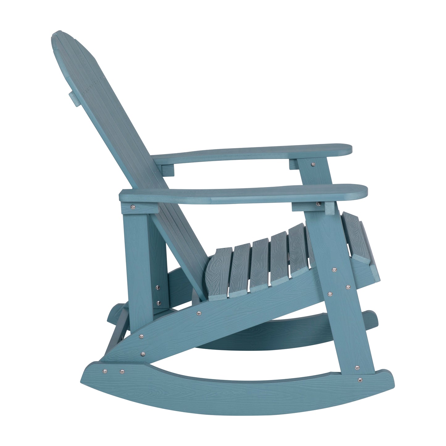 Savannah Commercial Grade All-Weather Poly Resin Wood Adirondack Rocking Chair with Rust Resistant Stainless Steel Hardware in Sea Foam - Set of 2 Sea Foam