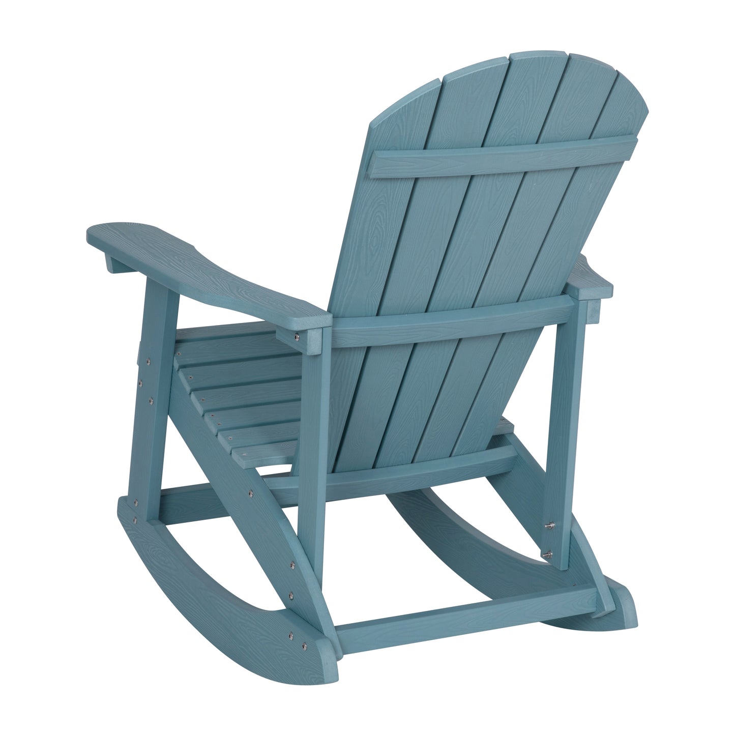 Savannah Commercial Grade All-Weather Poly Resin Wood Adirondack Rocking Chair with Rust Resistant Stainless Steel Hardware in Sea Foam - Set of 2 Sea Foam
