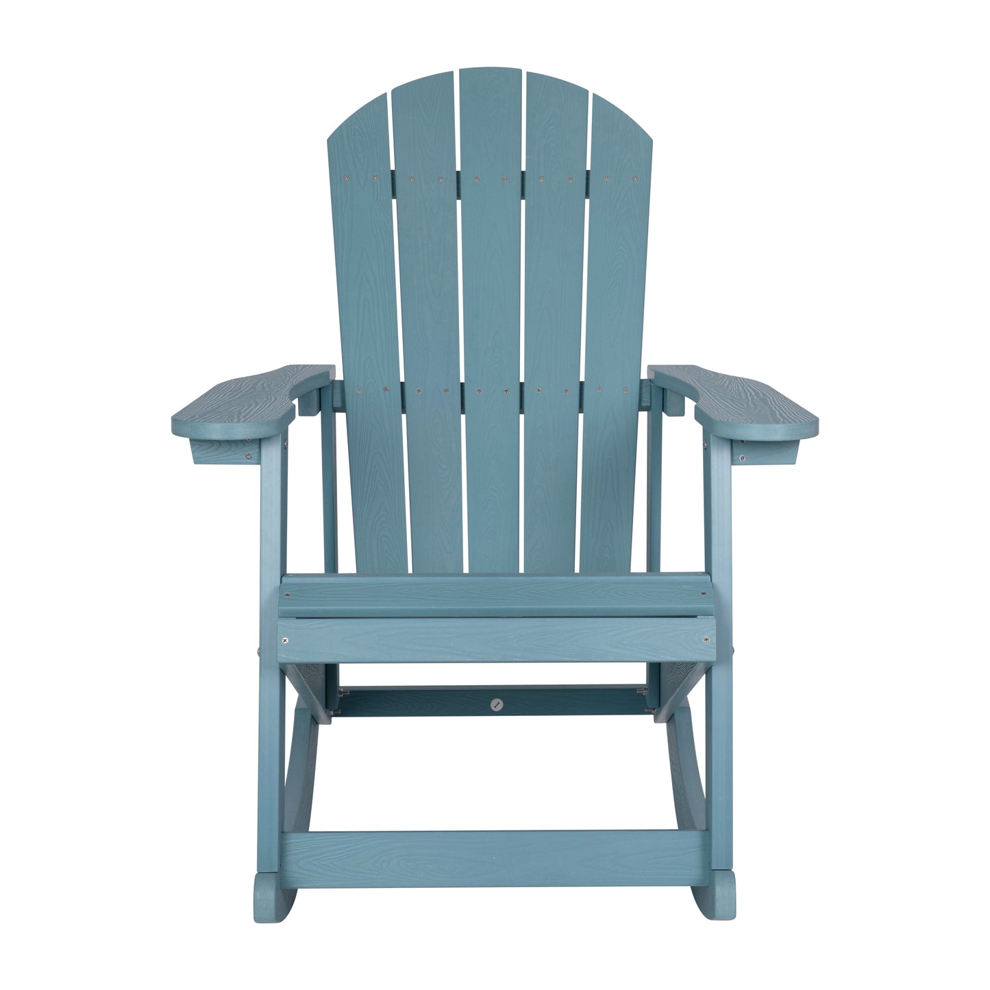 Savannah Commercial Grade All-Weather Poly Resin Wood Adirondack Rocking Chair with Rust Resistant Stainless Steel Hardware in Sea Foam Sea Foam