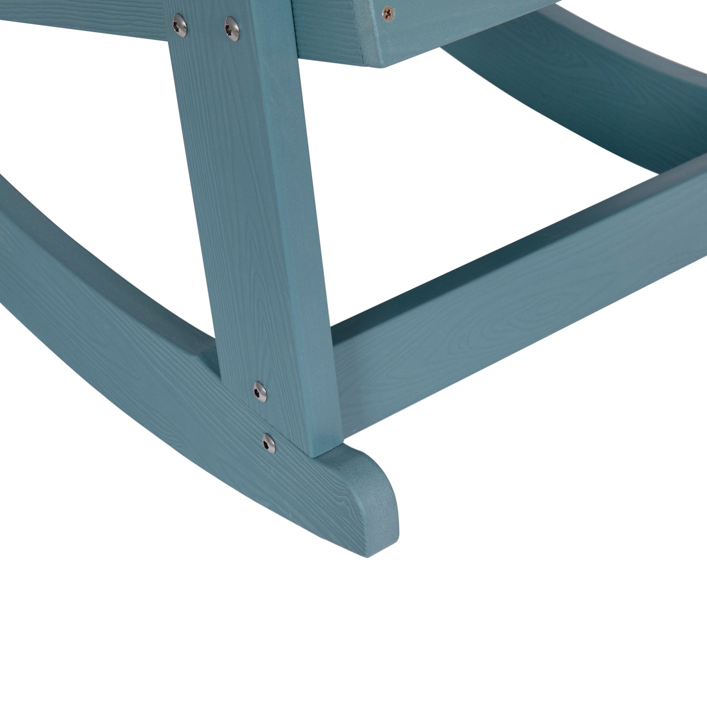 Savannah Commercial Grade All-Weather Poly Resin Wood Adirondack Rocking Chair with Rust Resistant Stainless Steel Hardware in Sea Foam Sea Foam