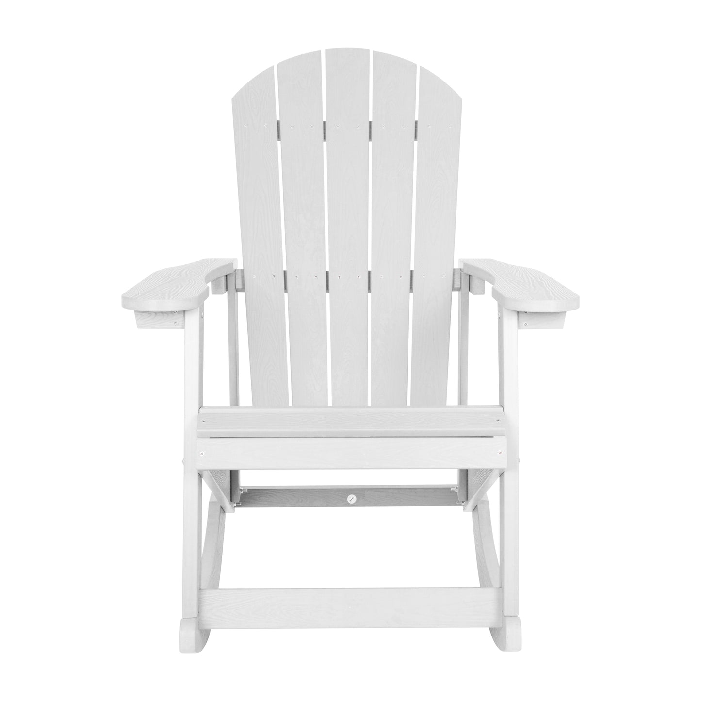 Savannah Commercial Grade All-Weather Poly Resin Wood Adirondack Rocking Chair with Rust Resistant Stainless Steel Hardware in White - Set of 2 White
