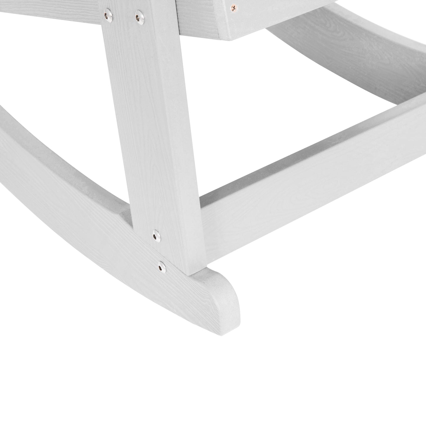 Savannah Commercial Grade All-Weather Poly Resin Wood Adirondack Rocking Chair with Rust Resistant Stainless Steel Hardware in White - Set of 2 White