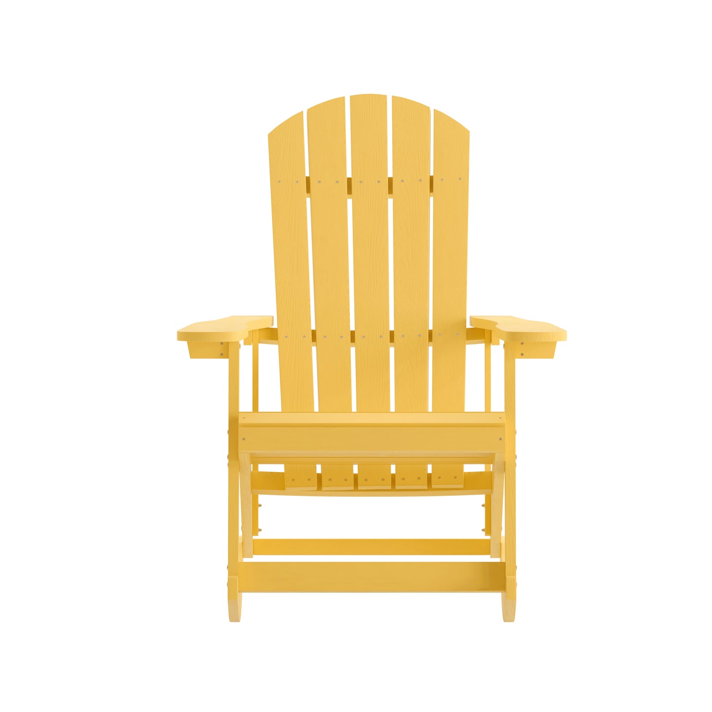 Savannah Poly Resin Wood Adirondack Rocking Chair - All Weather Yellow Polystyrene - Stainless Steel Hardware Yellow