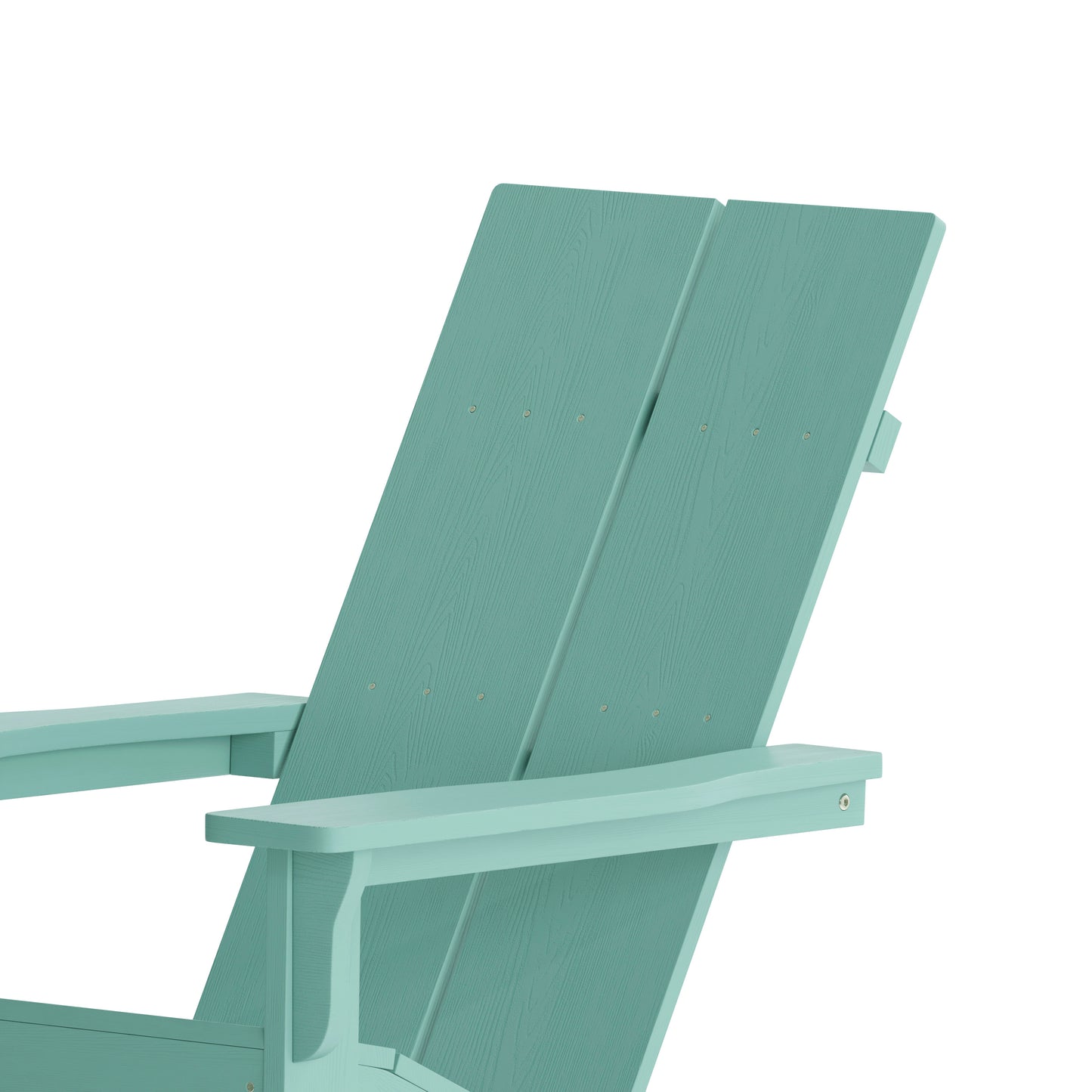 Finn Modern Commercial Grade Poly Resin Wood Adirondack Rocking Chair - All Weather Sea Foam Polystyrene - Dual Slat Back - Stainless Steel Hardware Sea Foam JJ-C14709-SFM-GG